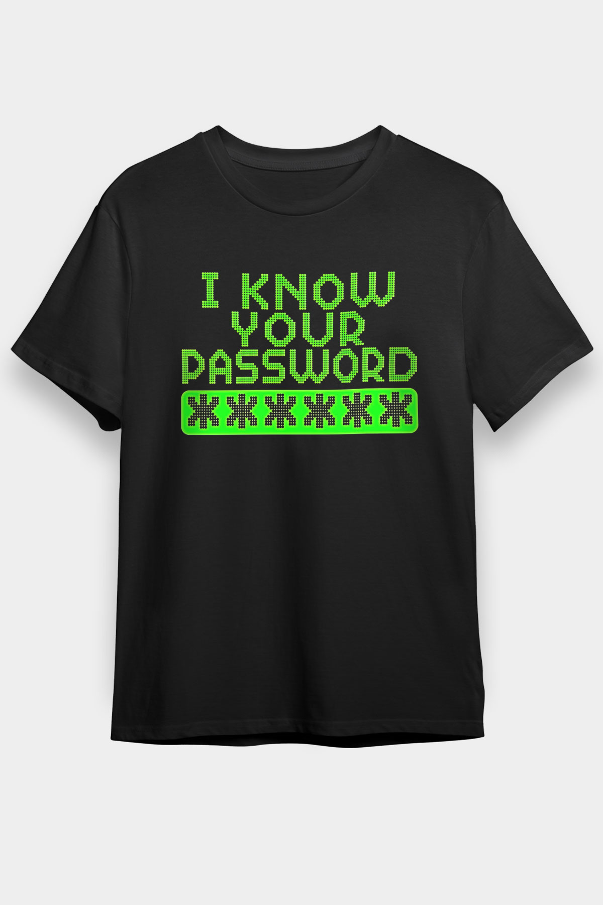 Hacker Baskılı Unisex Siyah Tişört - Tshirt