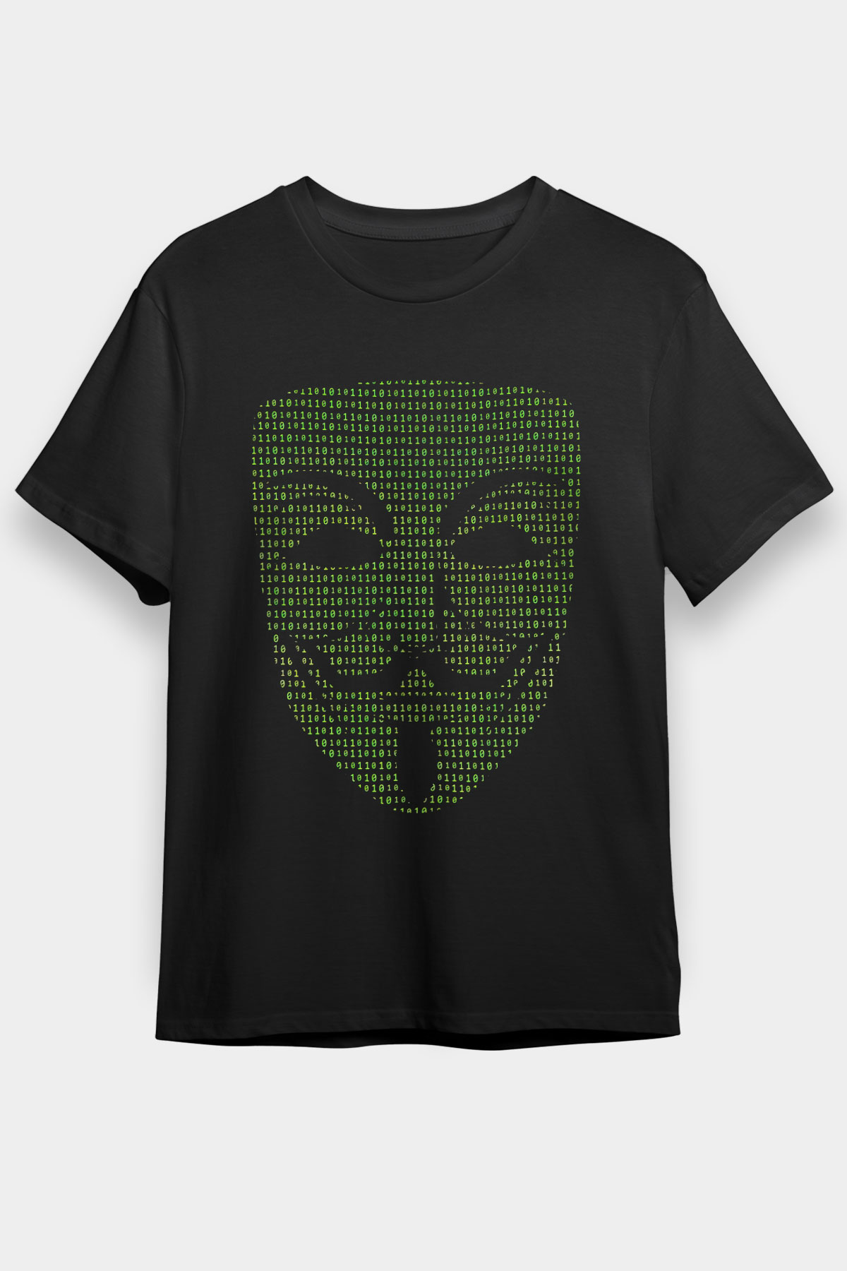 Hacker Baskılı Unisex Siyah Tişört - Tshirt