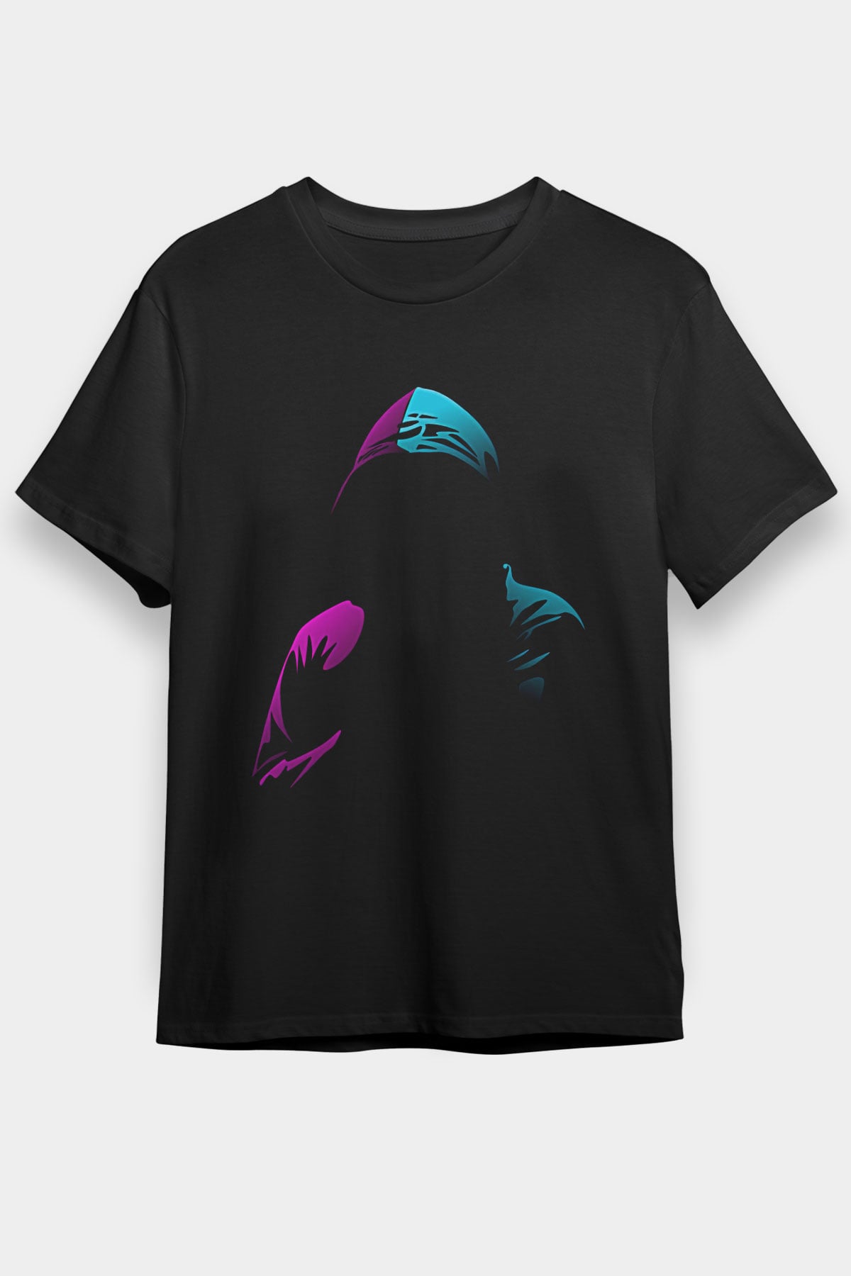 Hacker Baskılı Unisex Siyah Tişört - Tshirt
