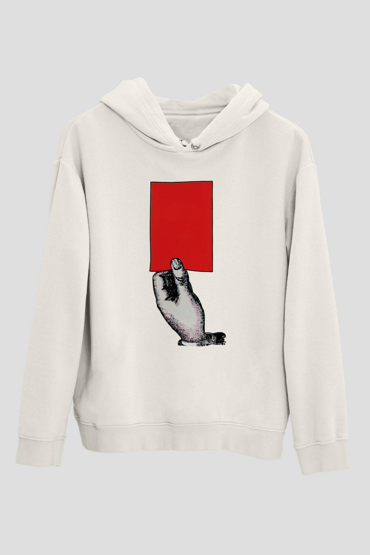 Hakem Beyaz Unisex Kapüşonlu Sweatshirt