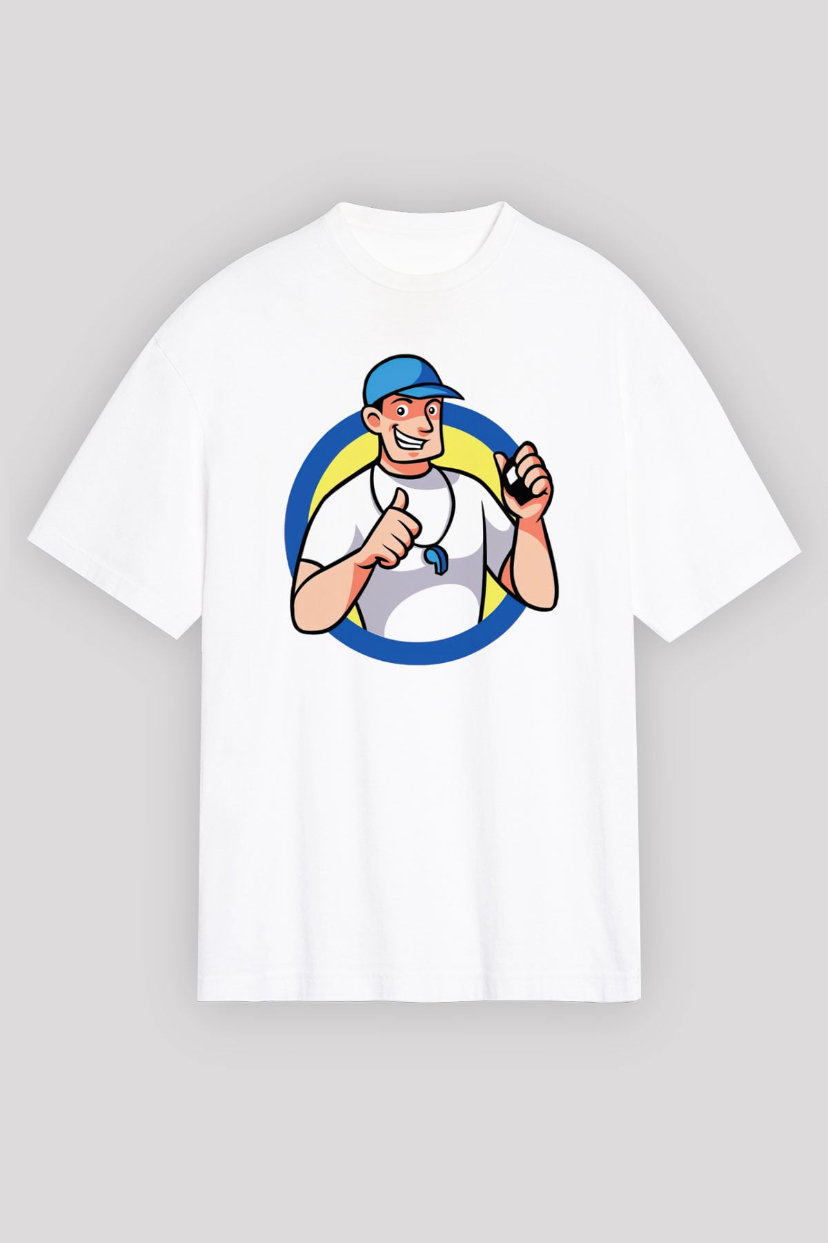 Hakem Beyaz Unisex Oversize Tişört T-Shirt