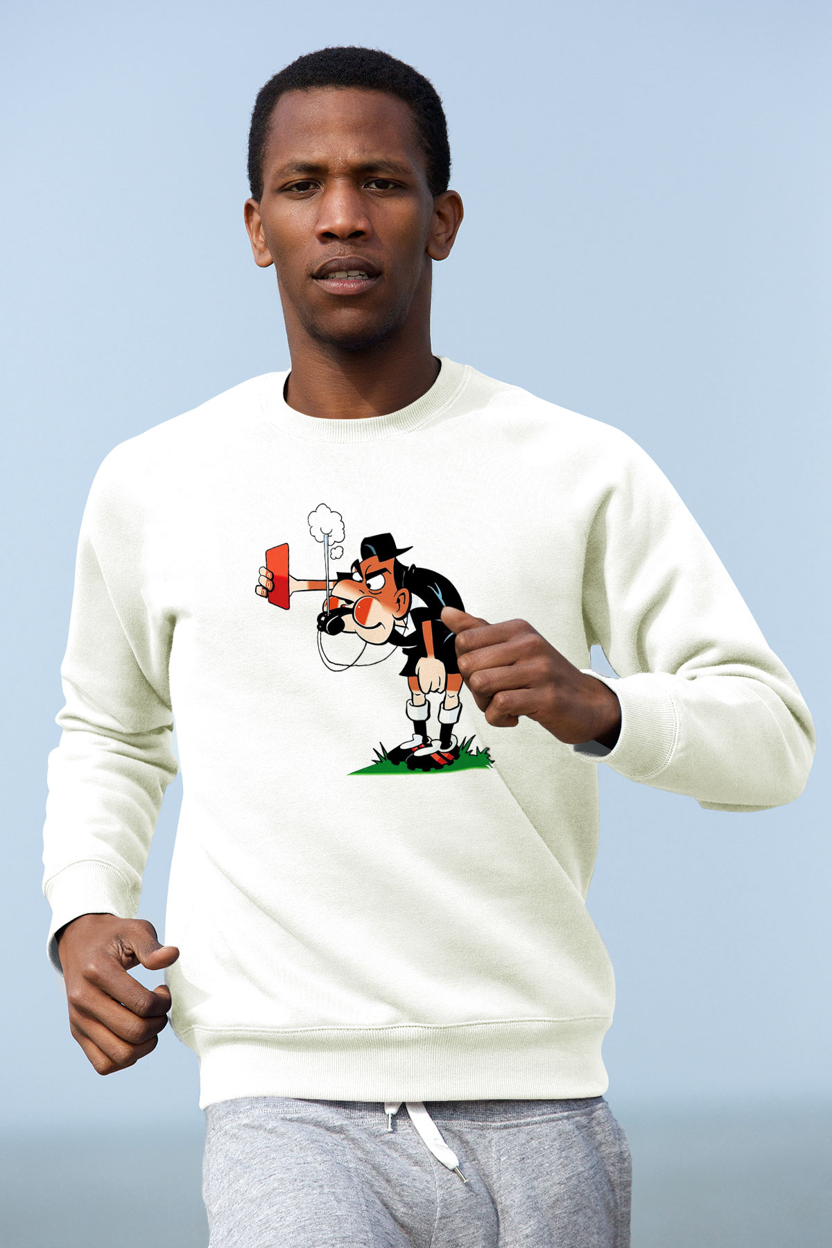 Hakem Beyaz Unisex Sweatshirt