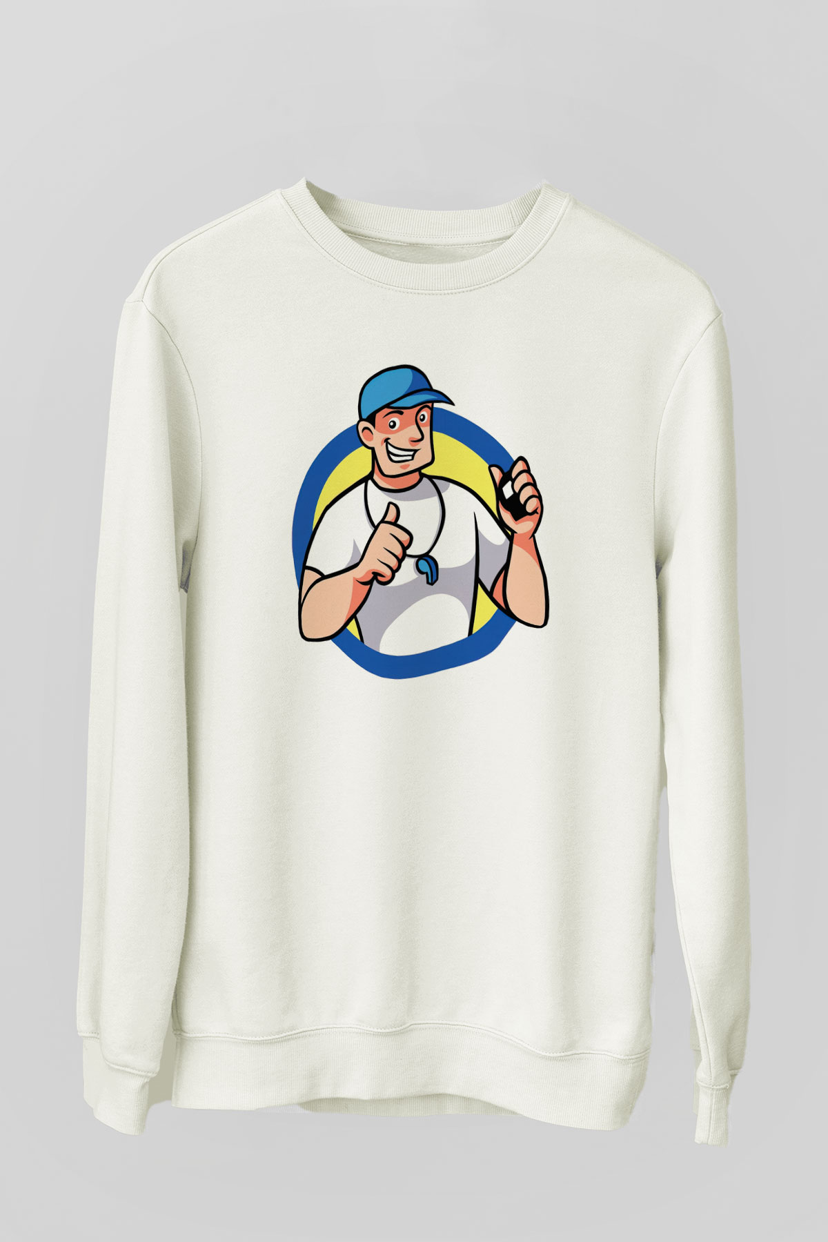 Hakem Beyaz Unisex Sweatshirt