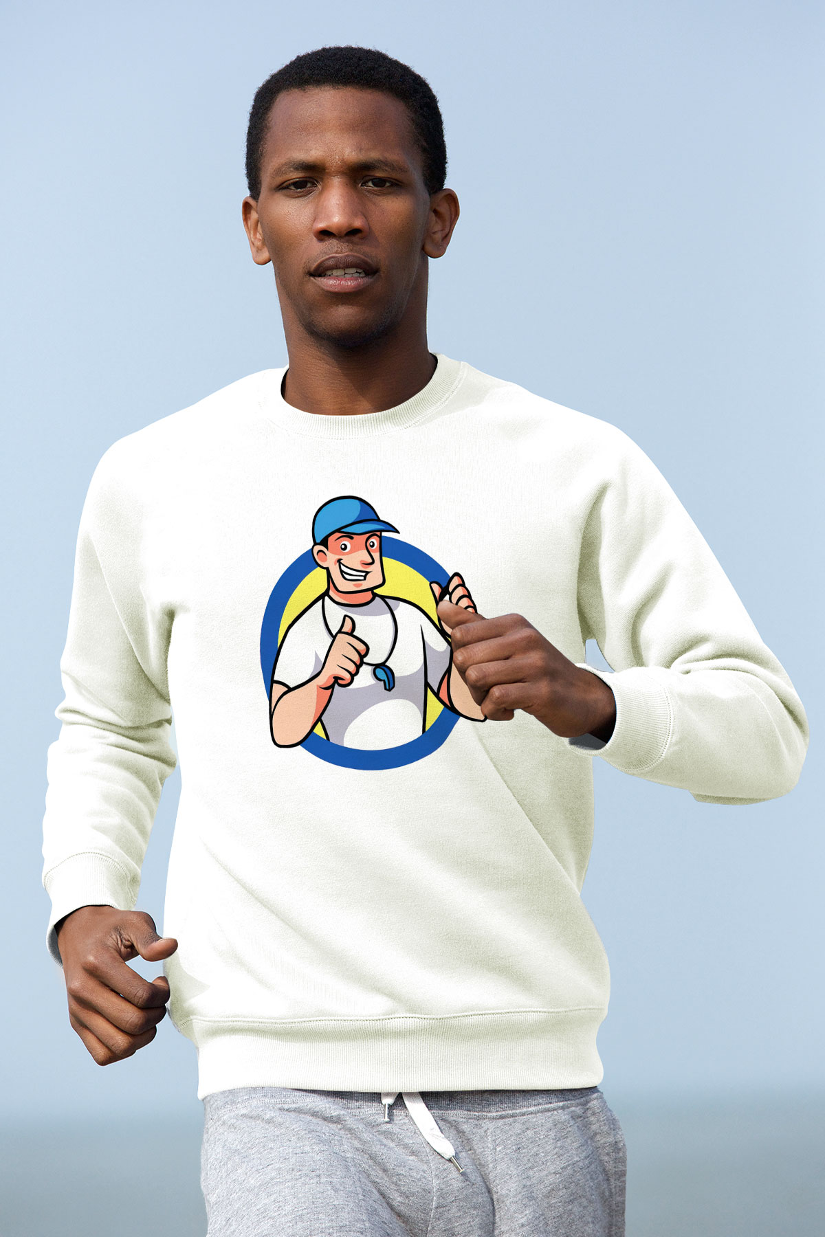 Hakem Beyaz Unisex Sweatshirt