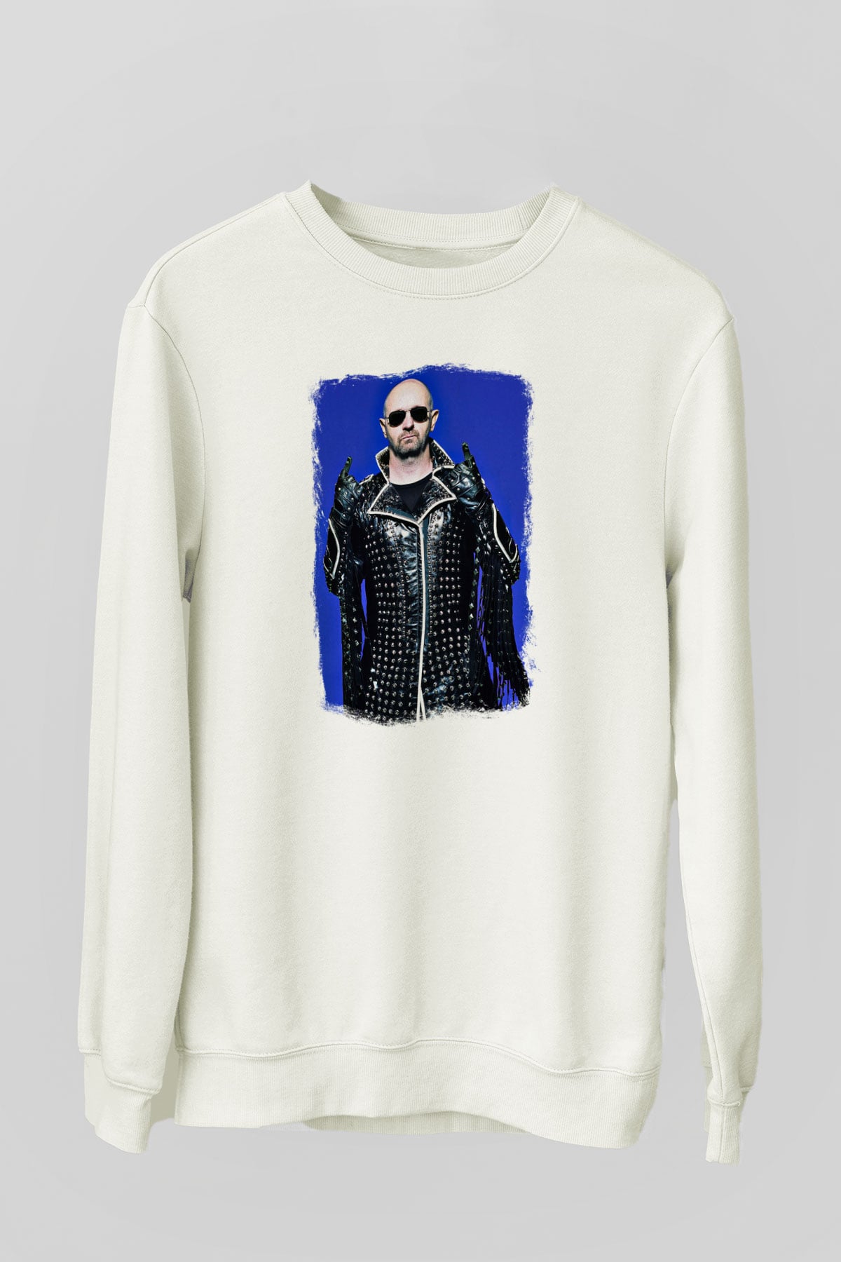 Halford Baskılı Unisex Beyaz Sweatshirt