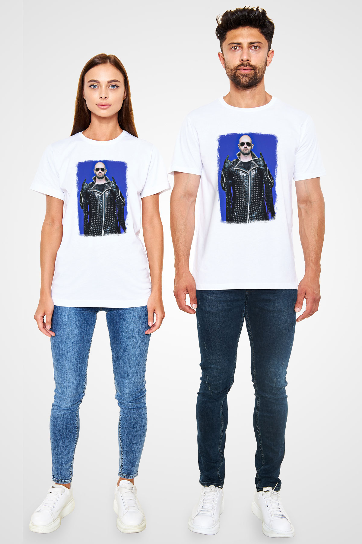 Halford Baskılı Unisex Beyaz Tişört