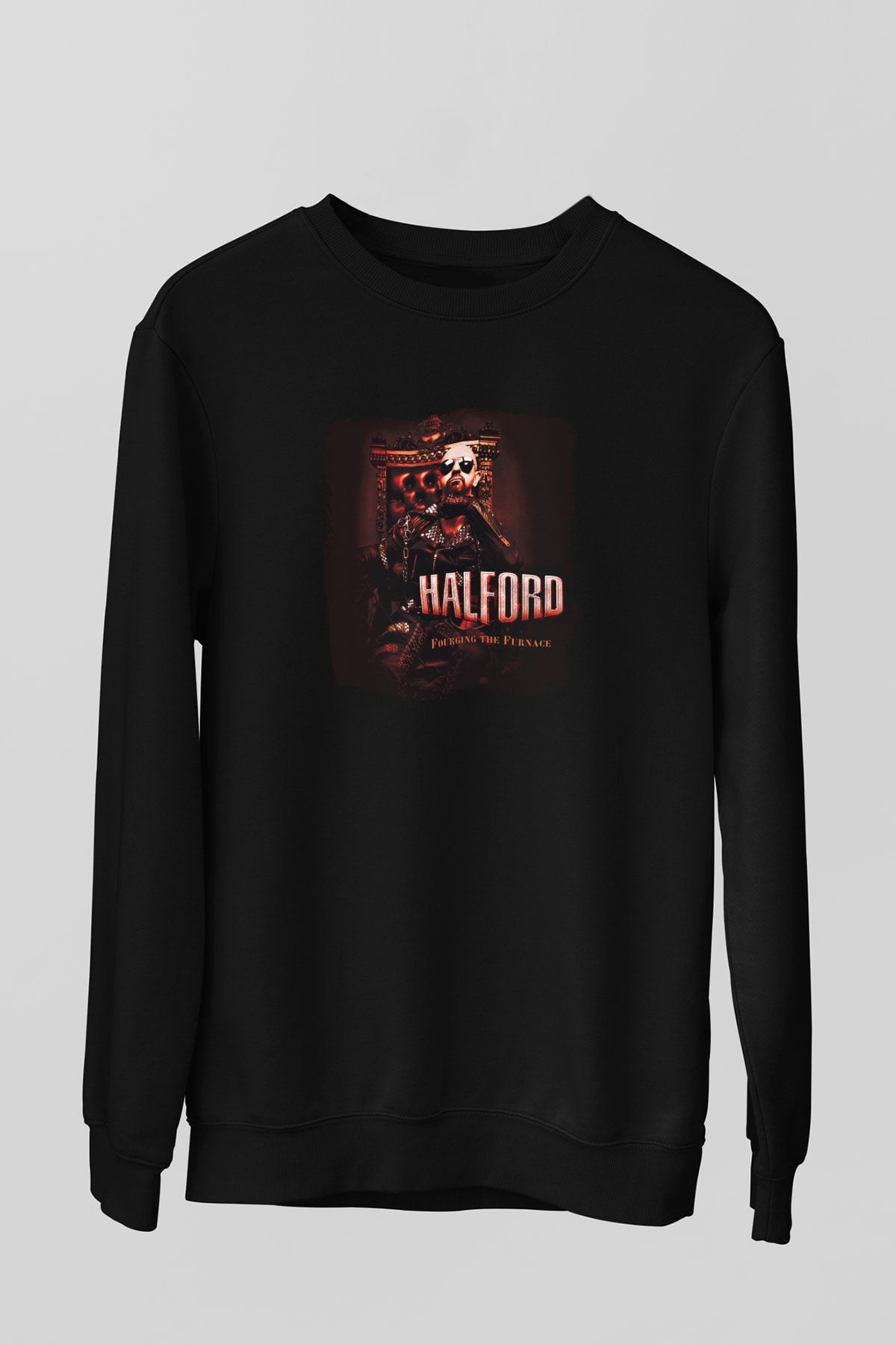 Halford Baskılı Unisex Siyah Sweatshirt