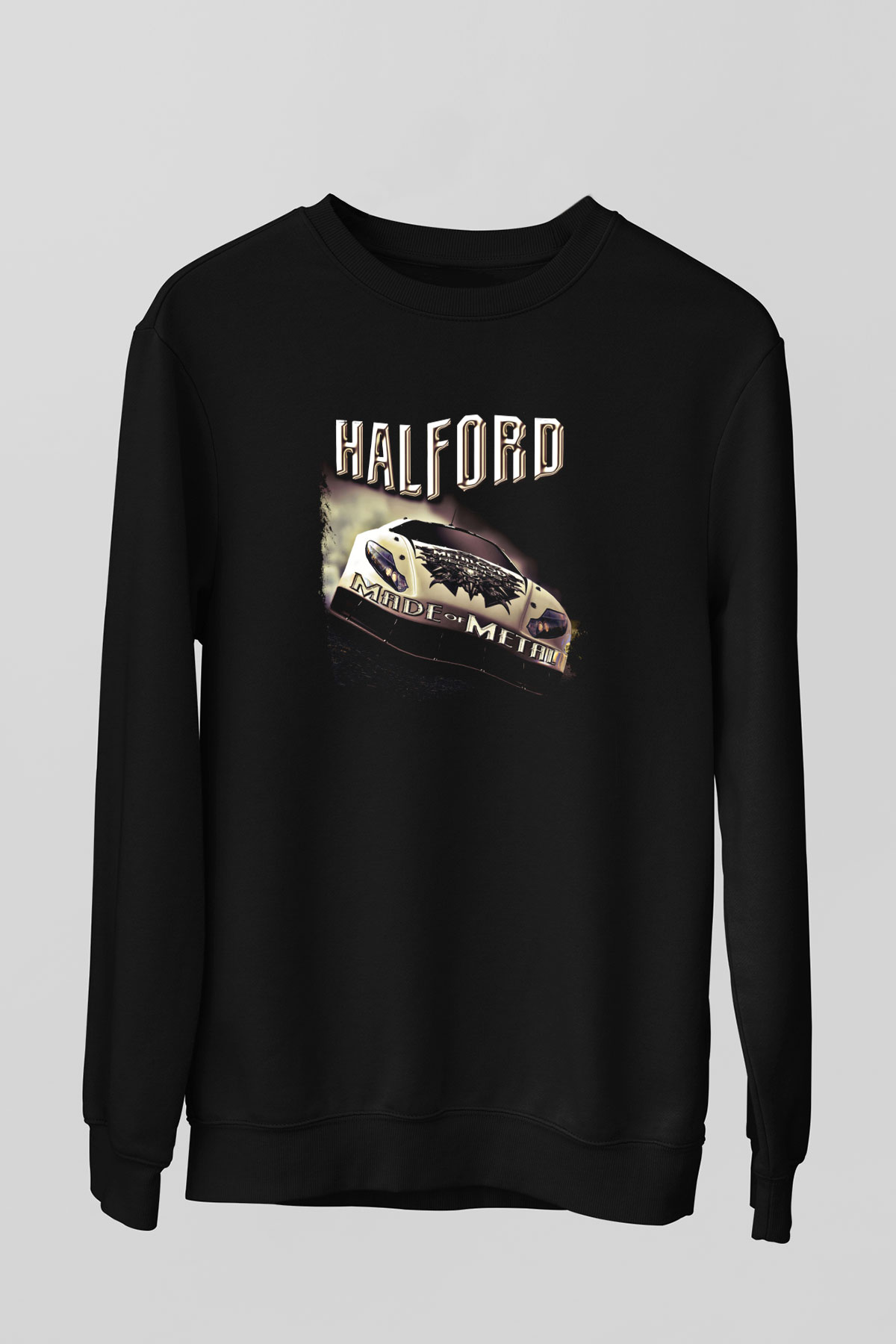 Halford Baskılı Unisex Siyah Sweatshirt