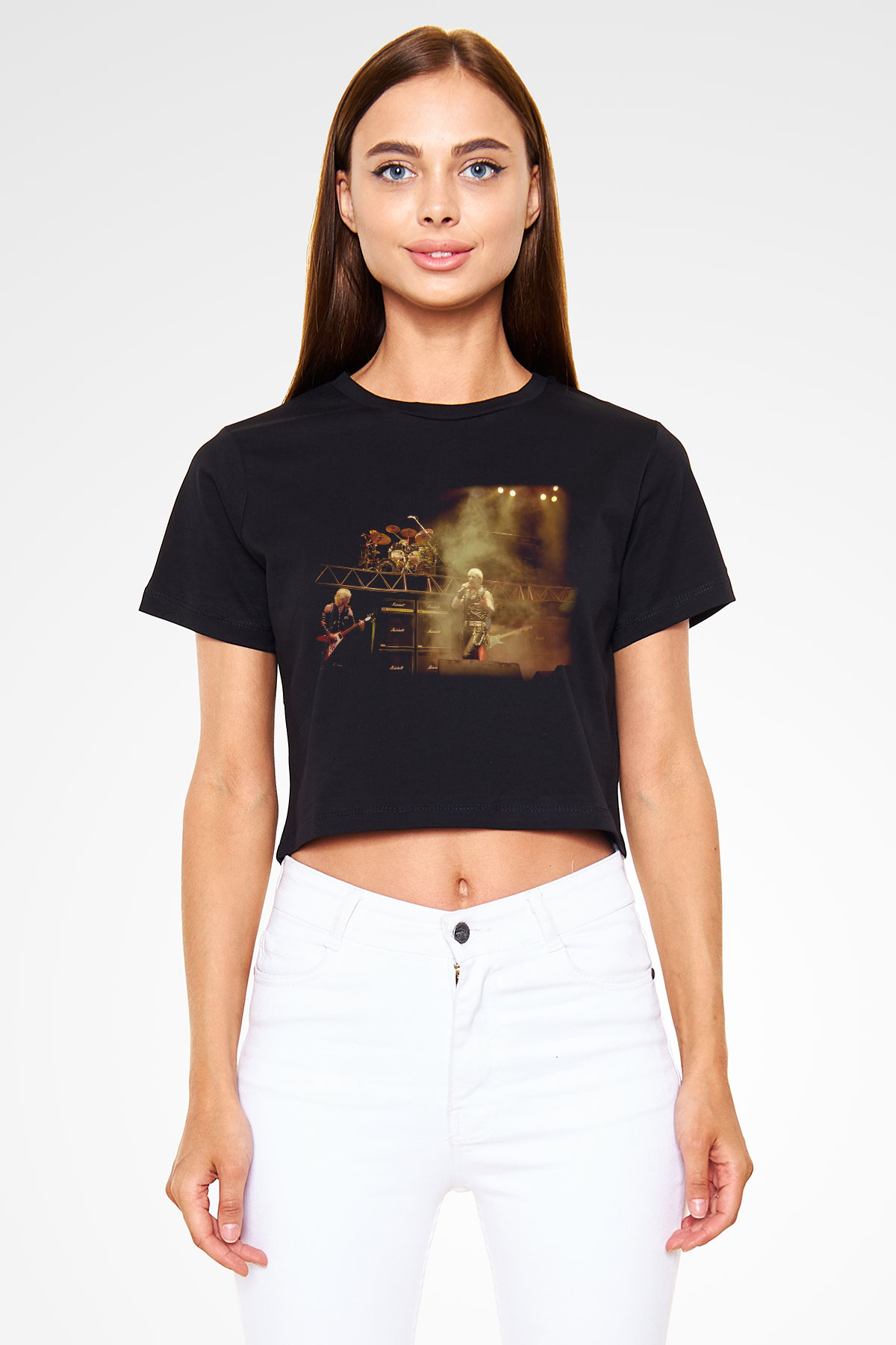 Halford Siyah Crop Top Tişört