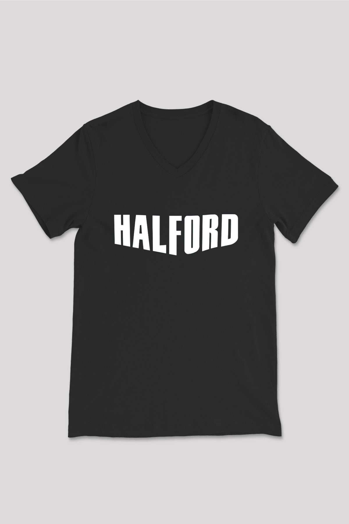 Halford Siyah Unisex V Yaka Tişört