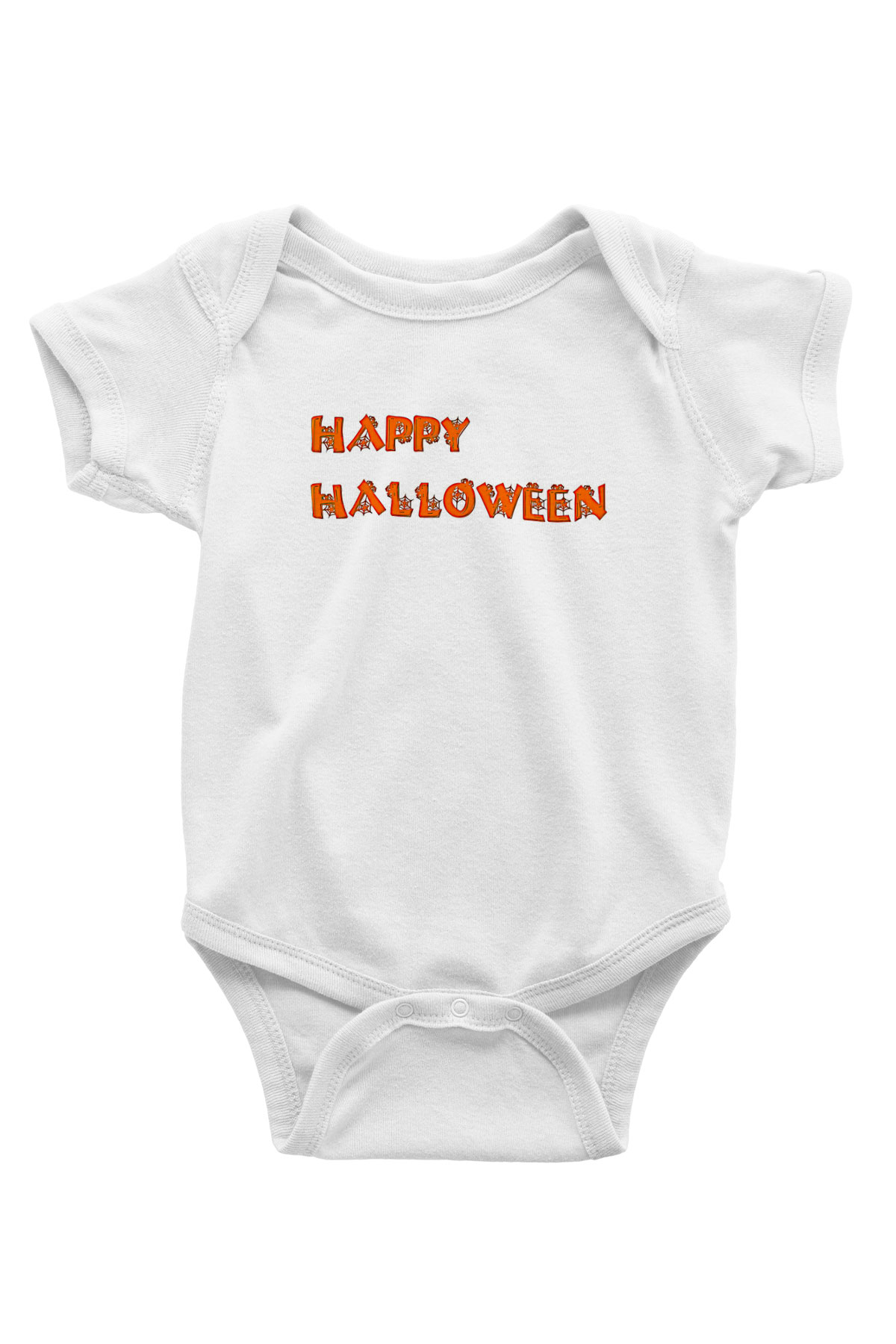 Halloween Baskılı Beyaz Unisex Bebek Body - Zıbın
