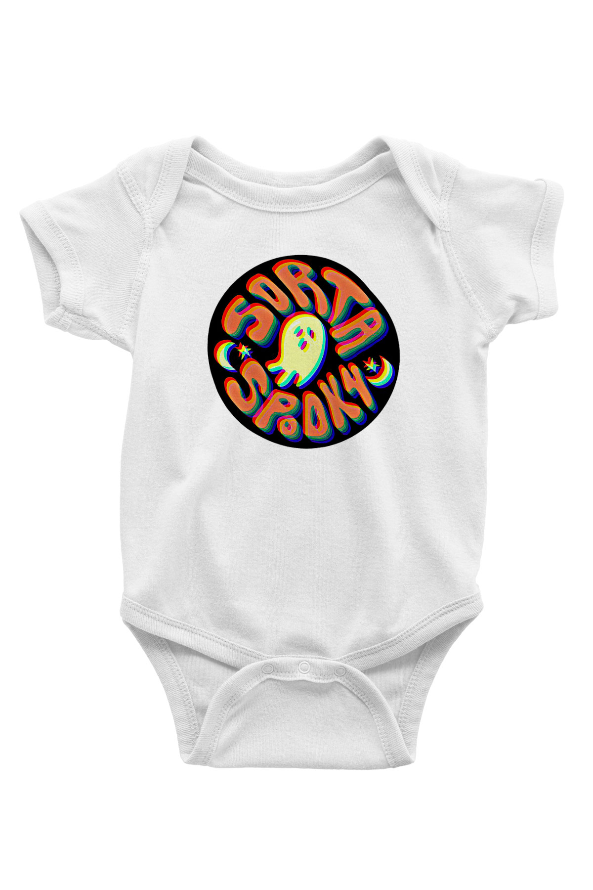 Halloween Baskılı Beyaz Unisex Bebek Body - Zıbın