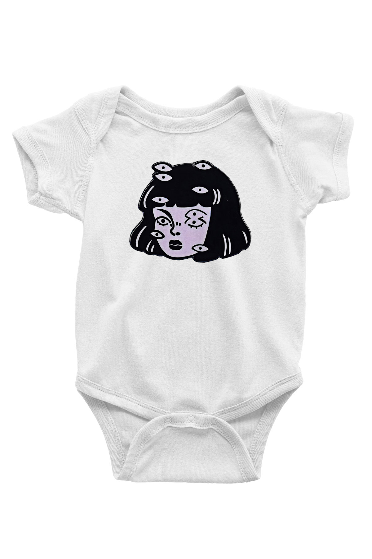 Halloween Baskılı Beyaz Unisex Bebek Body - Zıbın