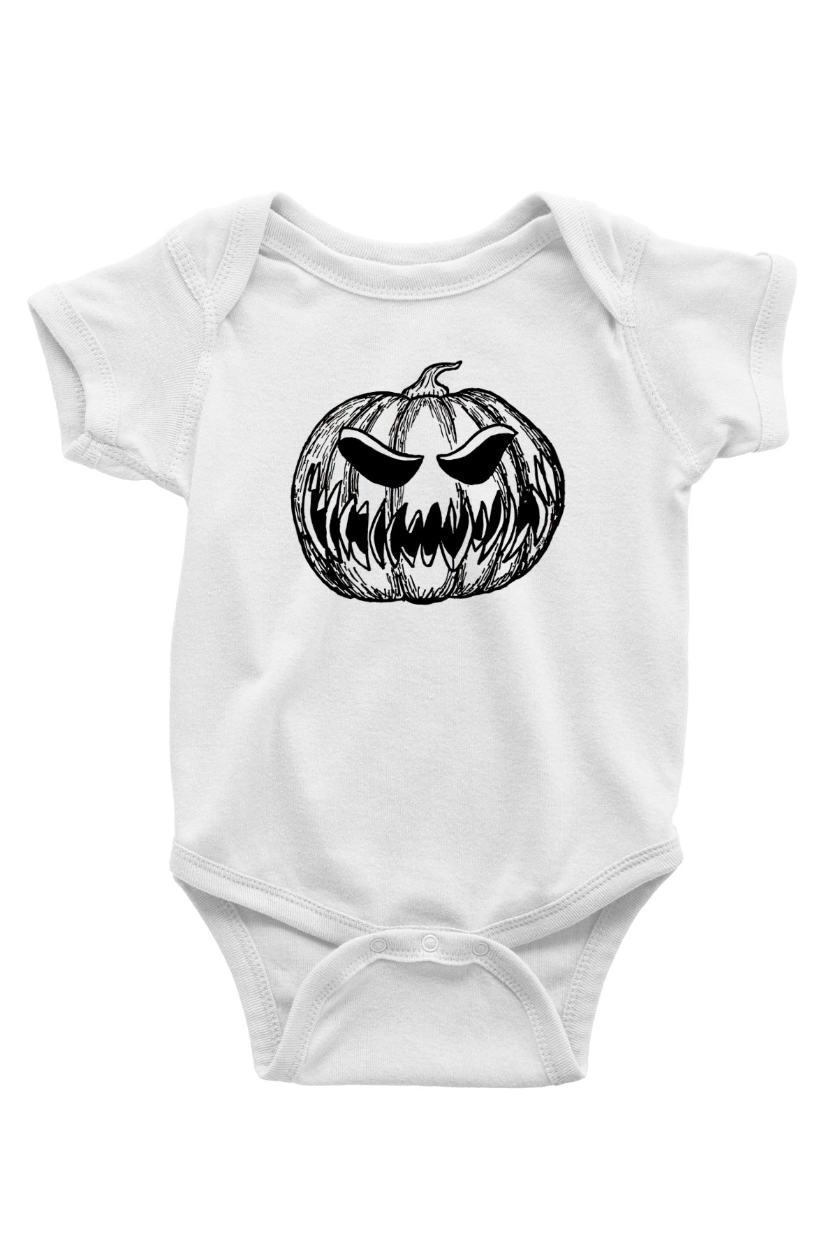 Halloween Baskılı Beyaz Unisex Bebek Body - Zıbın