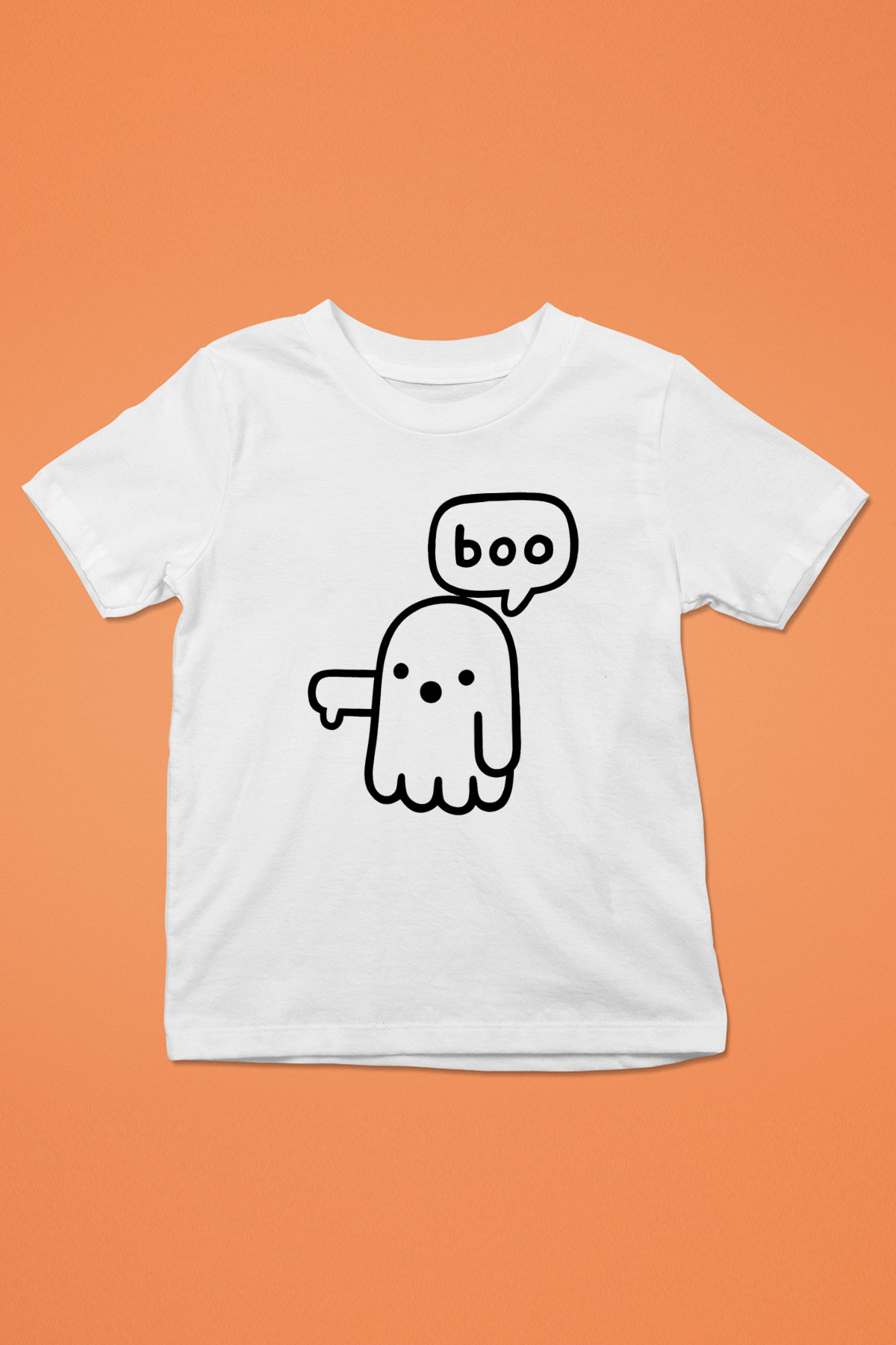 Halloween Baskılı Beyaz Unisex Beyaz Çocuk Tişört - Tshirt