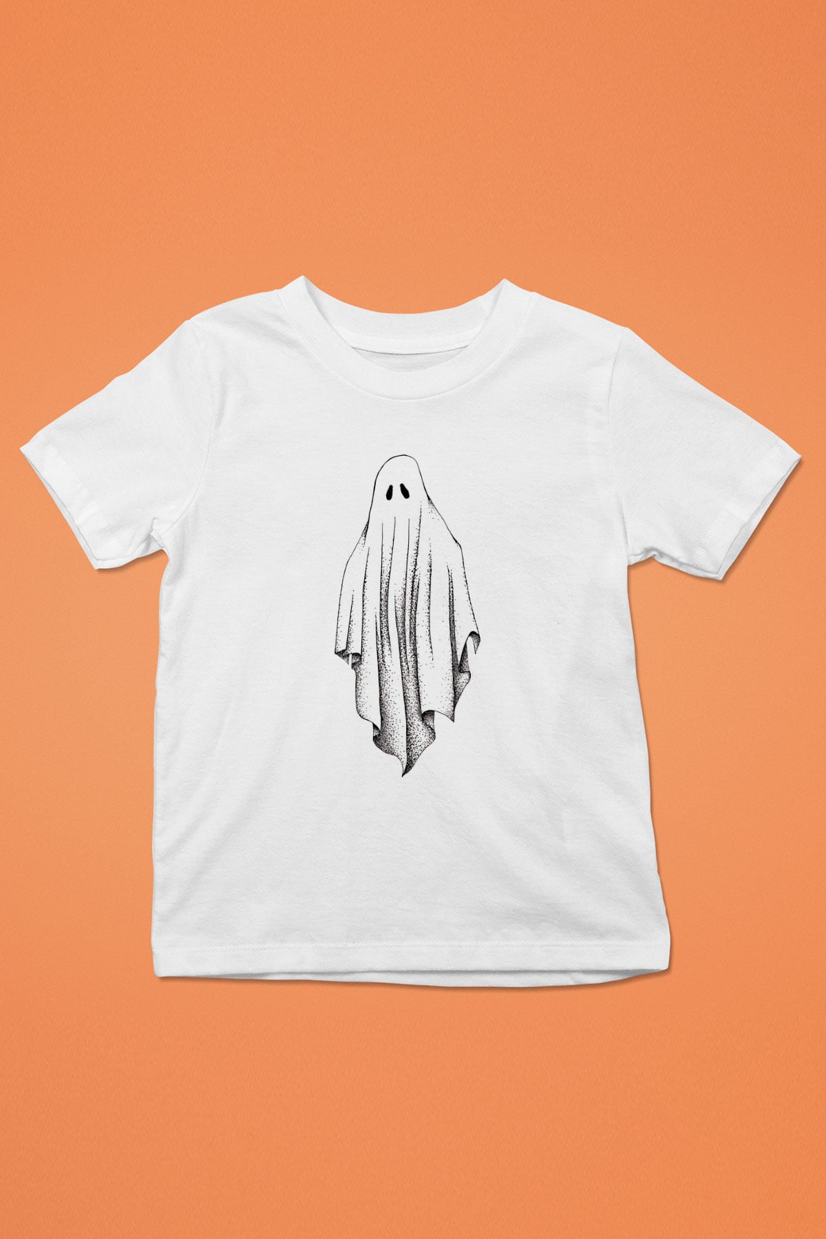 Halloween Baskılı Beyaz Unisex Beyaz Çocuk Tişört - Tshirt
