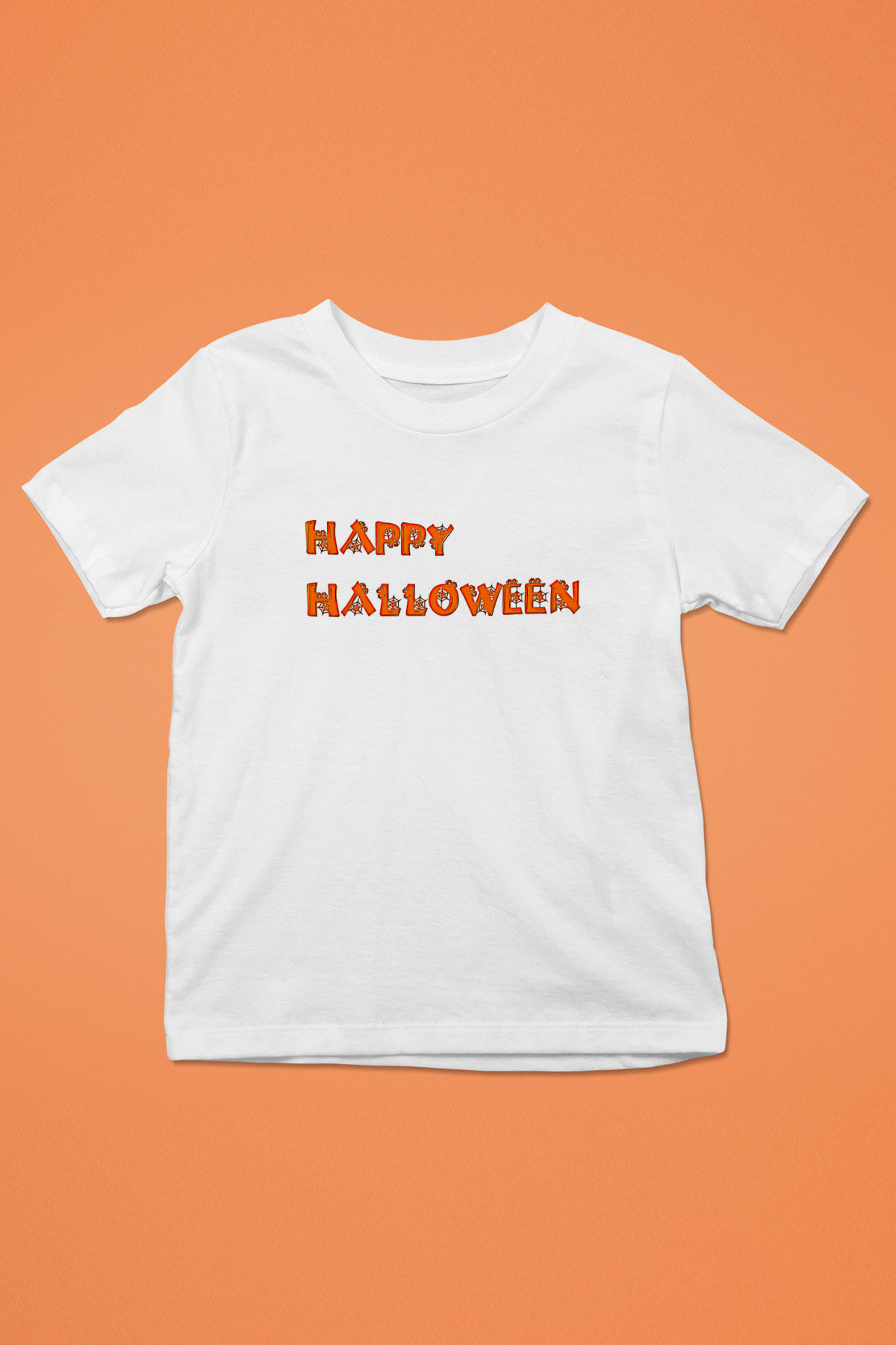Halloween Baskılı Beyaz Unisex Beyaz Çocuk Tişört - Tshirt