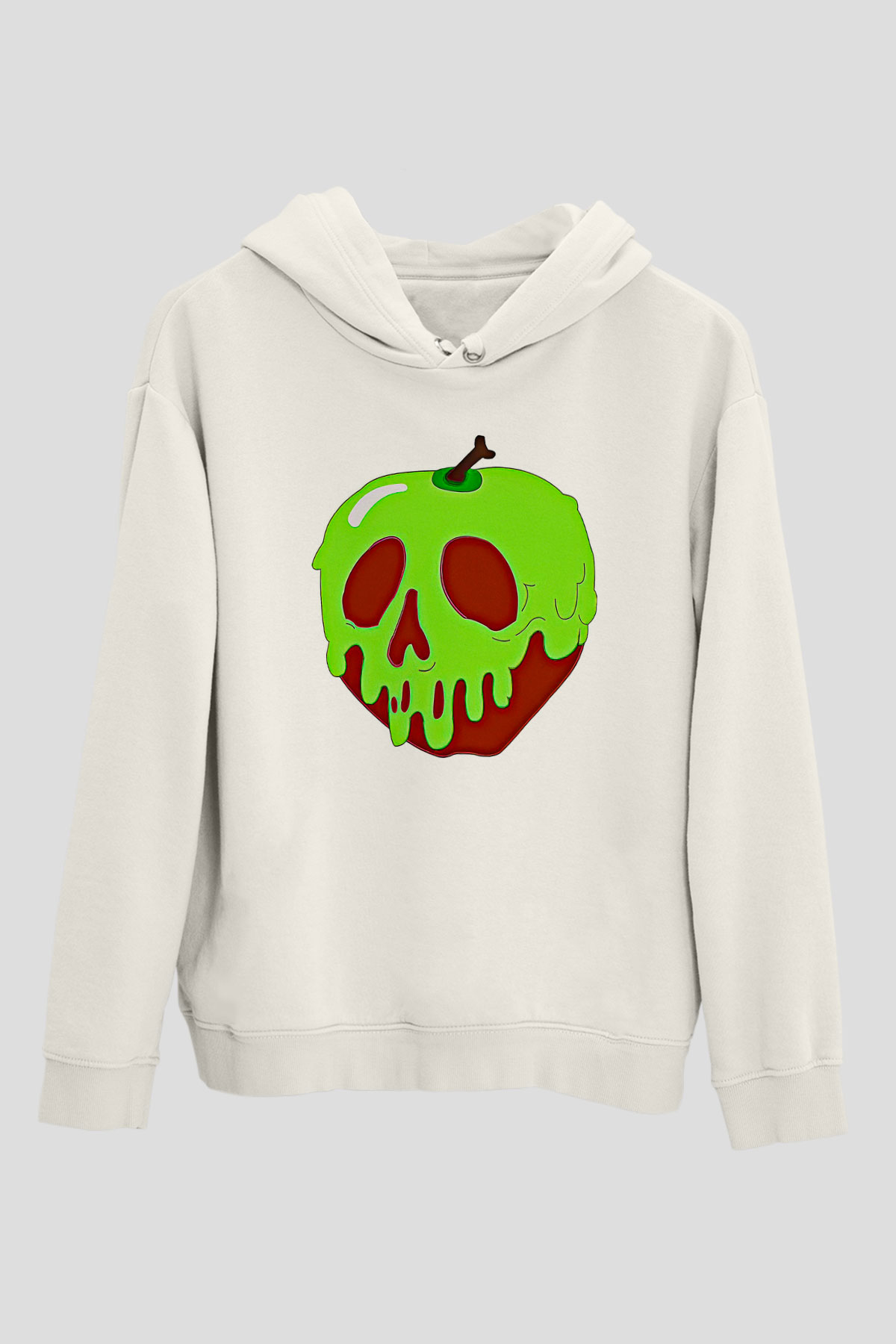 Halloween Baskılı Beyaz Unisex Kapüşonlu Sweatshirt
