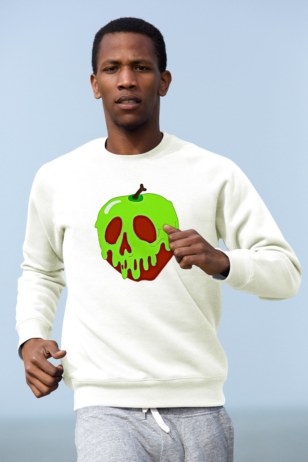 Halloween Baskılı Beyaz Unisex Sweatshirt