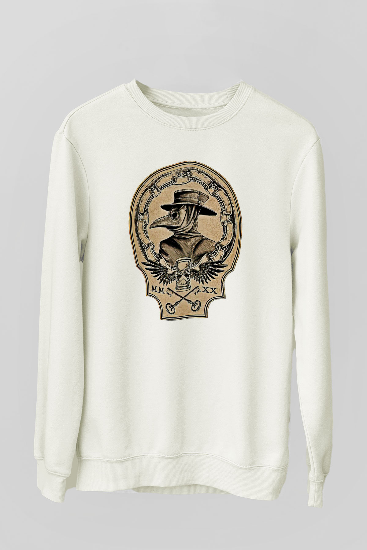 Halloween Baskılı Beyaz Unisex Sweatshirt
