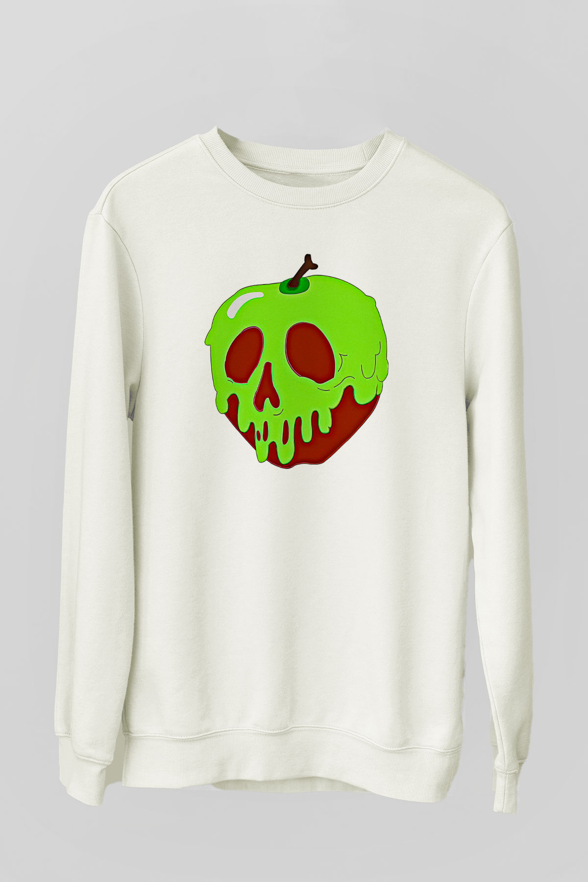 Halloween Baskılı Beyaz Unisex Sweatshirt