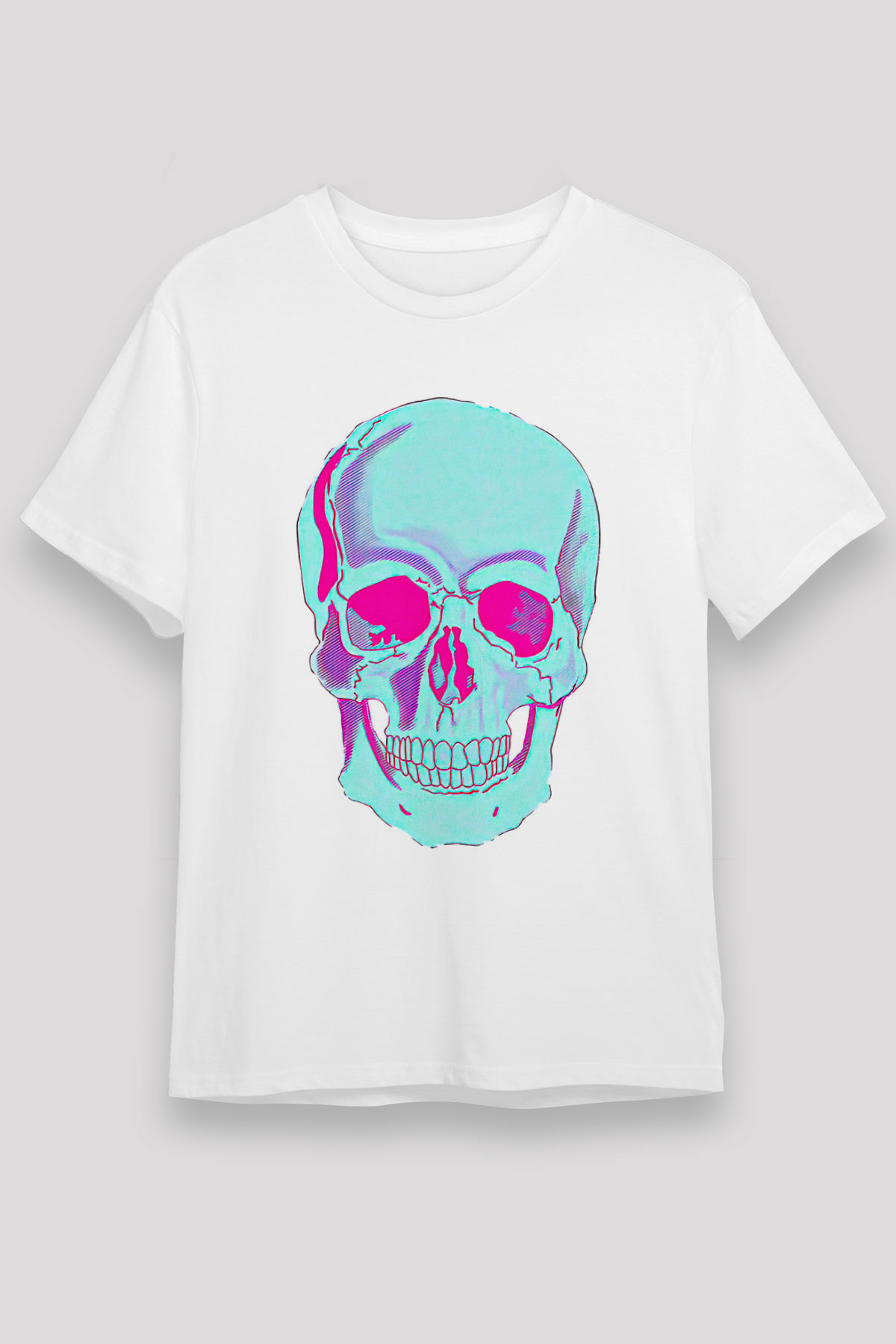 Halloween Baskılı Unisex Beyaz Tişört - Tshirt