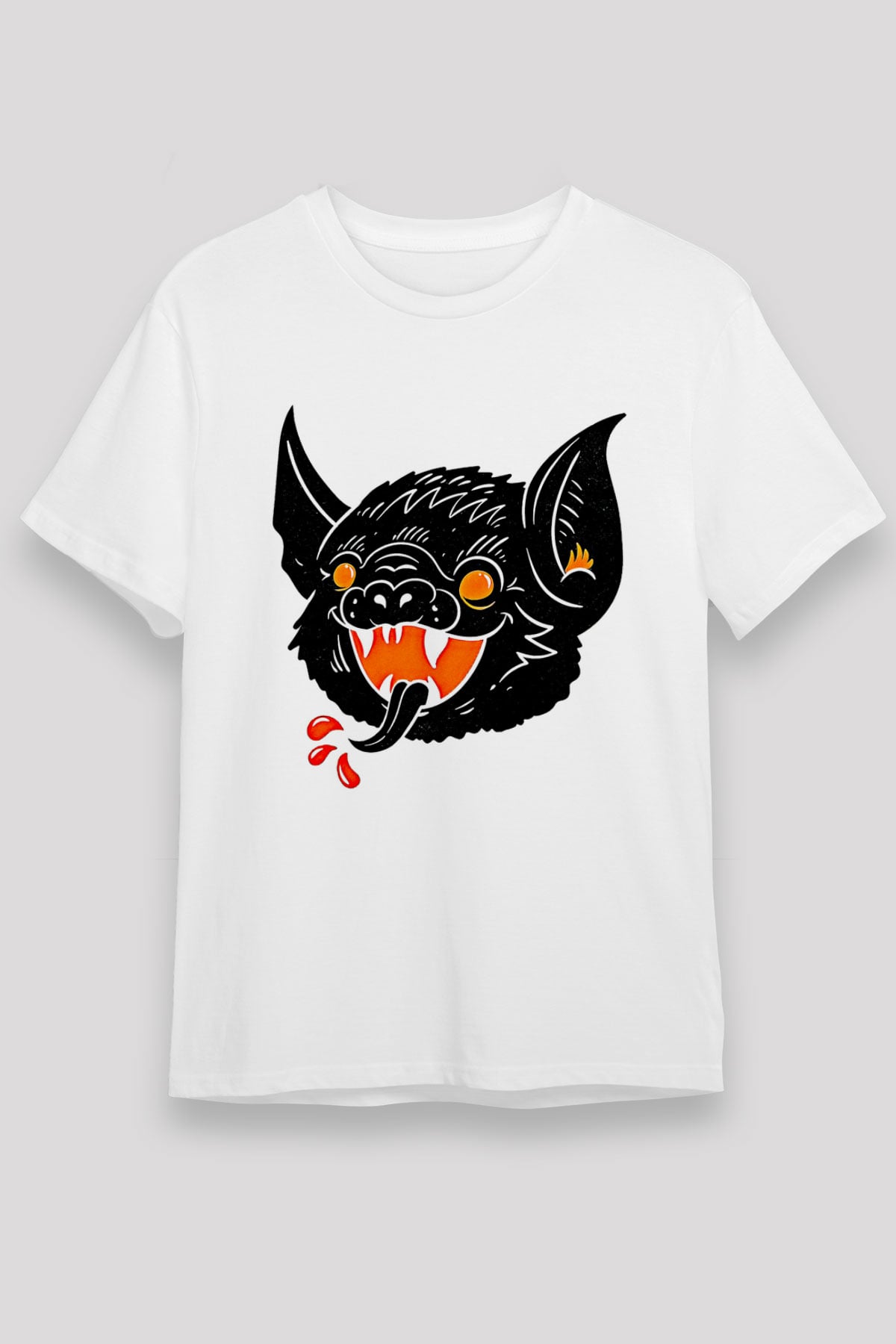 Halloween Baskılı Unisex Beyaz Tişört - Tshirt