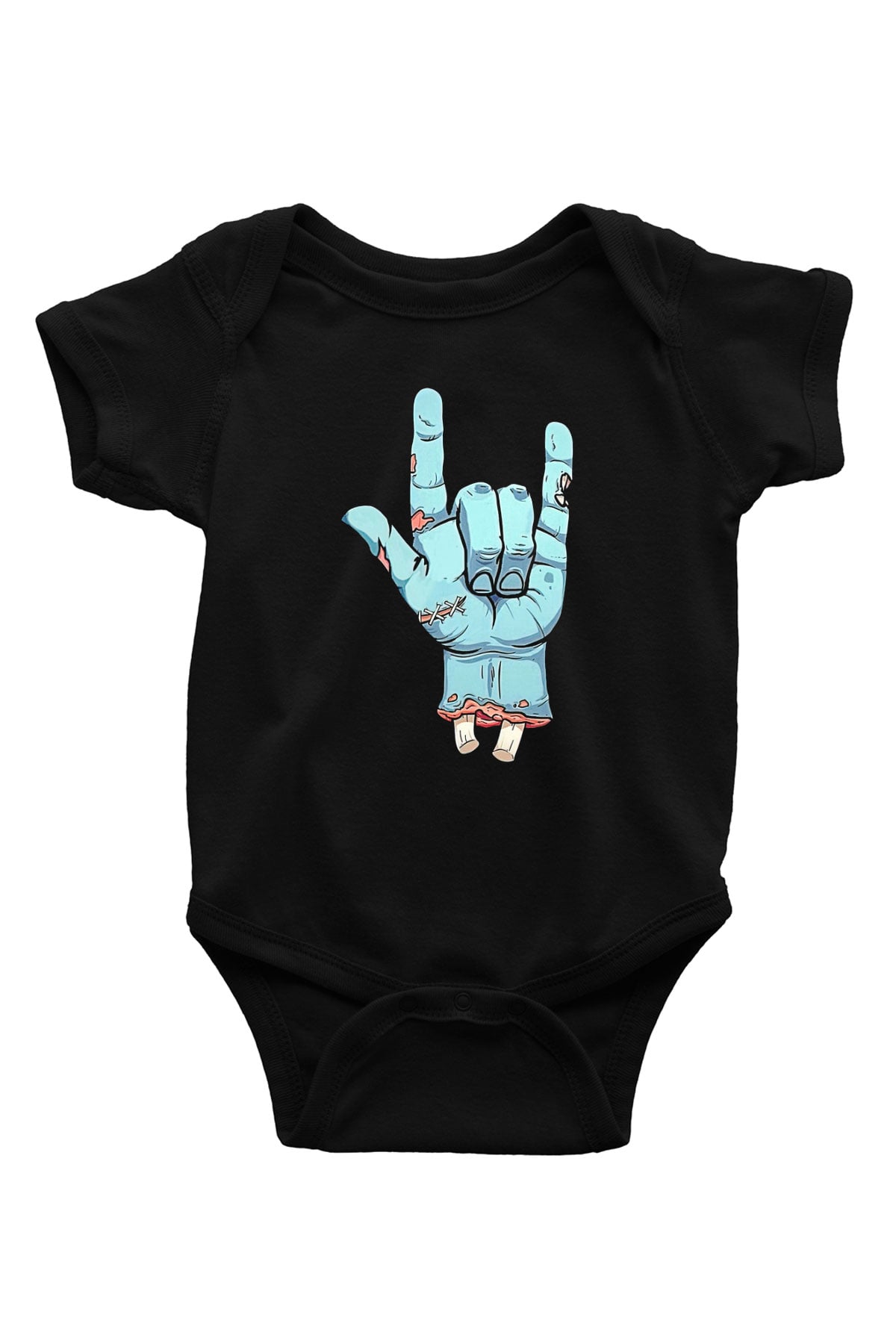 Halloween Baskılı Unisex Siyah Bebek Body - Zıbın