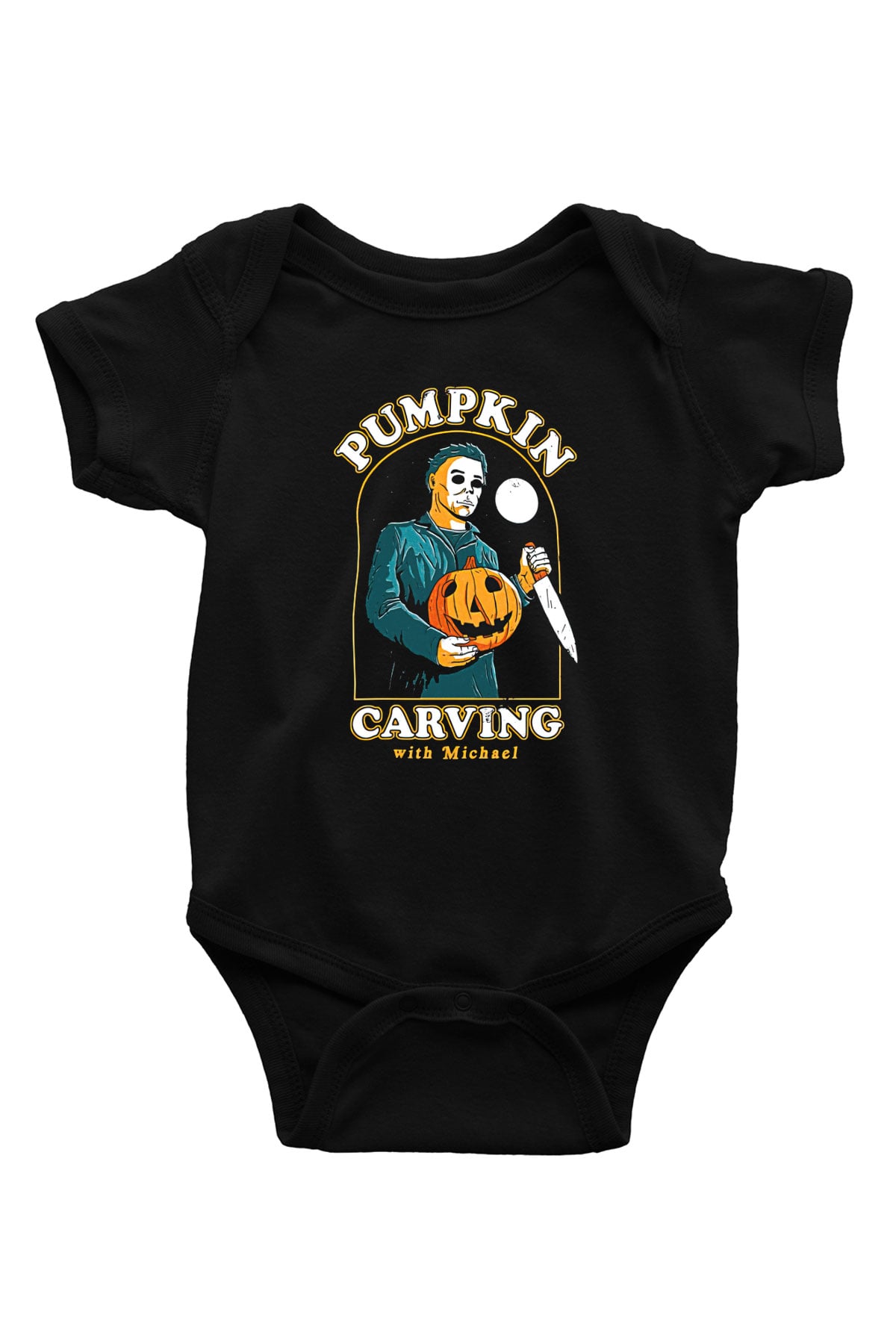 Halloween Baskılı Unisex Siyah Bebek Body - Zıbın