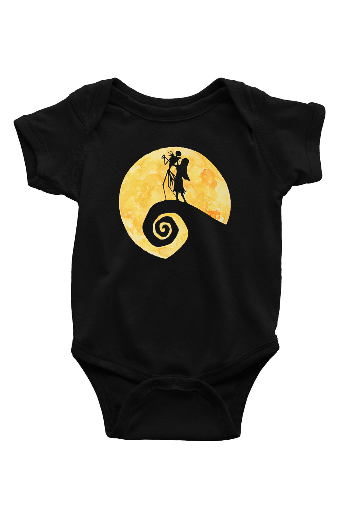 Halloween Baskılı Unisex Siyah Bebek Body - Zıbın