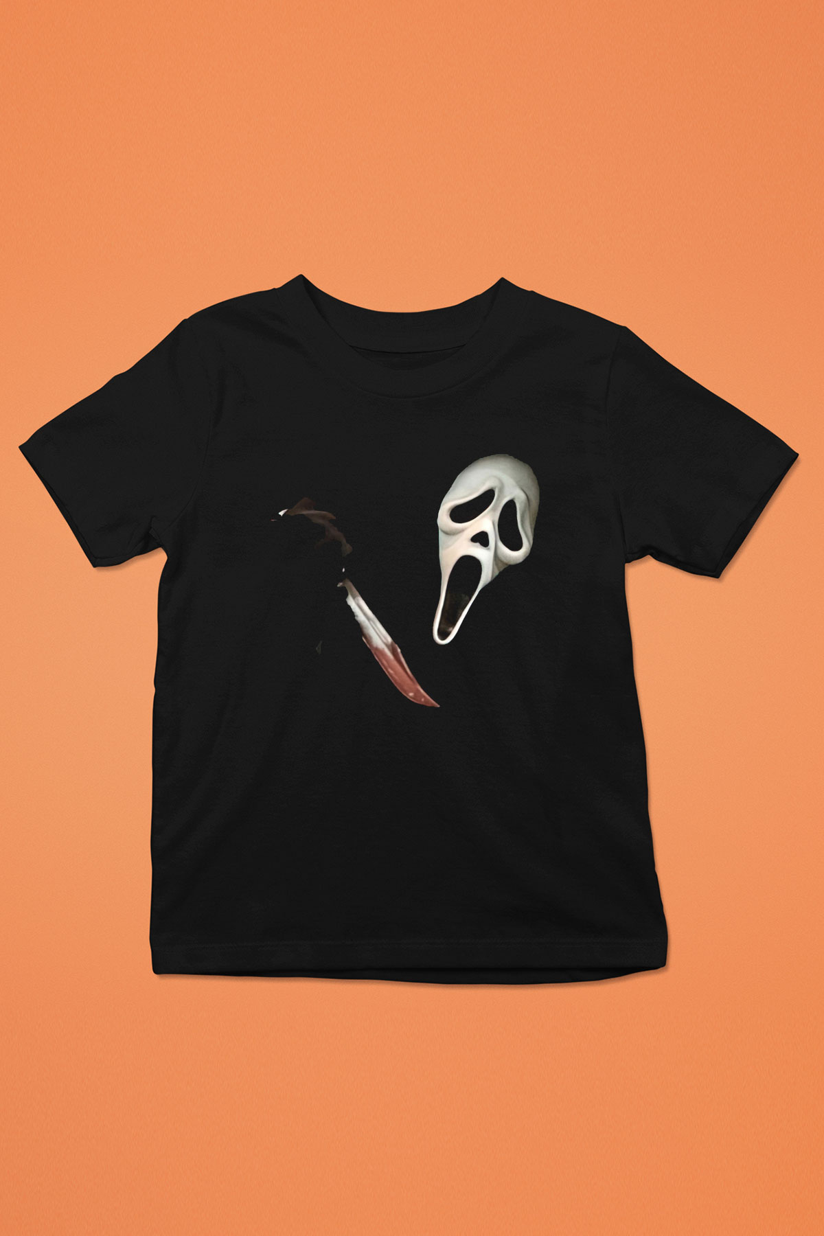 Halloween Baskılı Unisex Siyah Çocuk Tişört - Tshirt