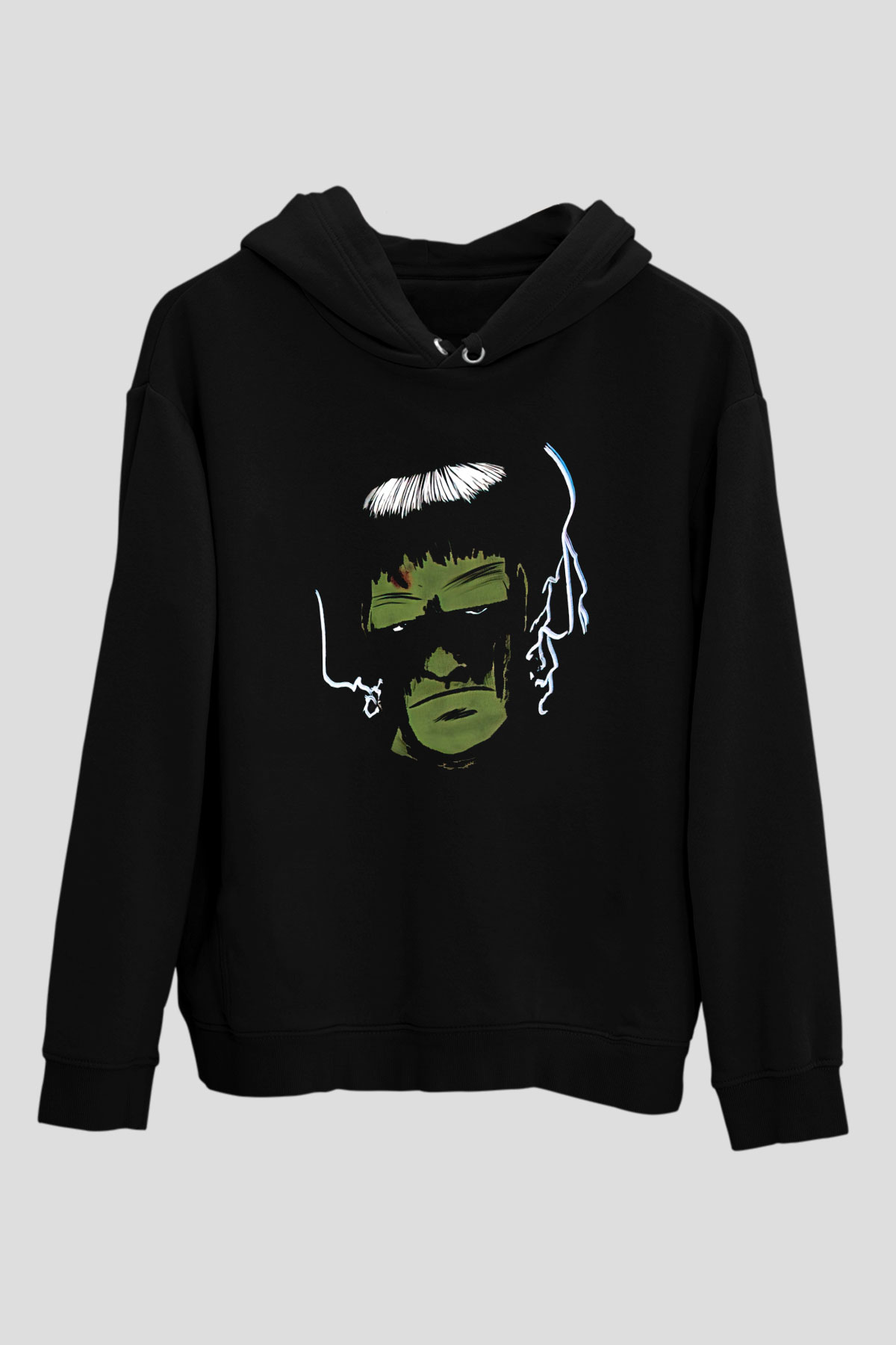 Halloween Baskılı Unisex Siyah Hoodie