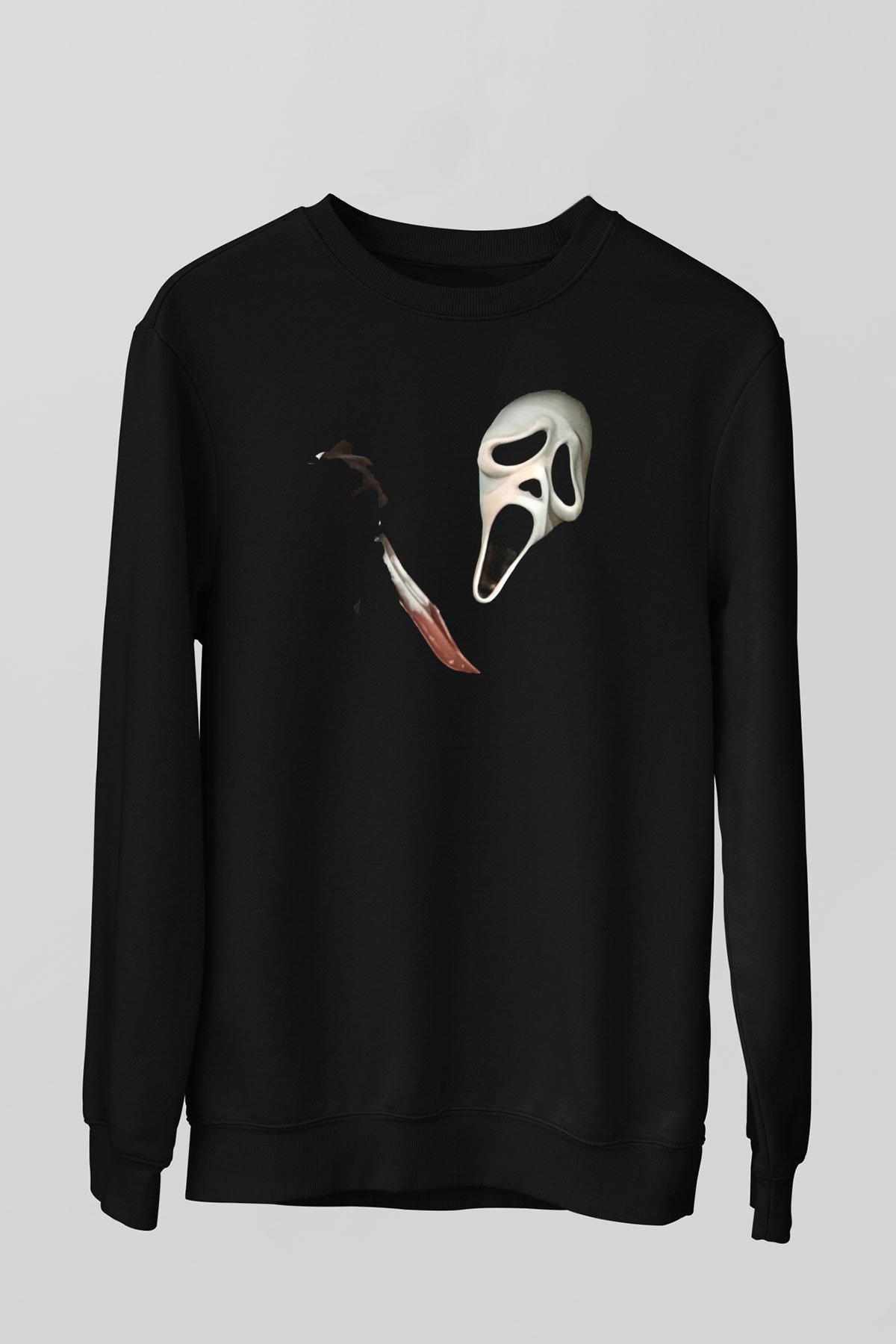 Halloween Baskılı Unisex Siyah Sweatshirt