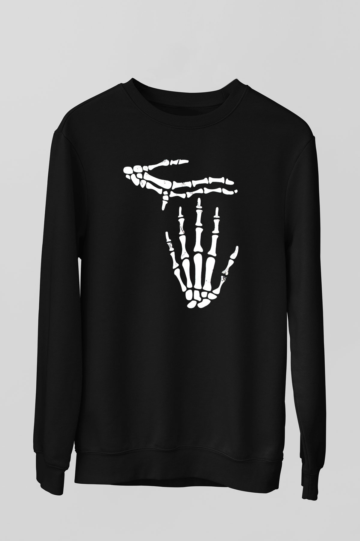 Halloween Baskılı Unisex Siyah Sweatshirt