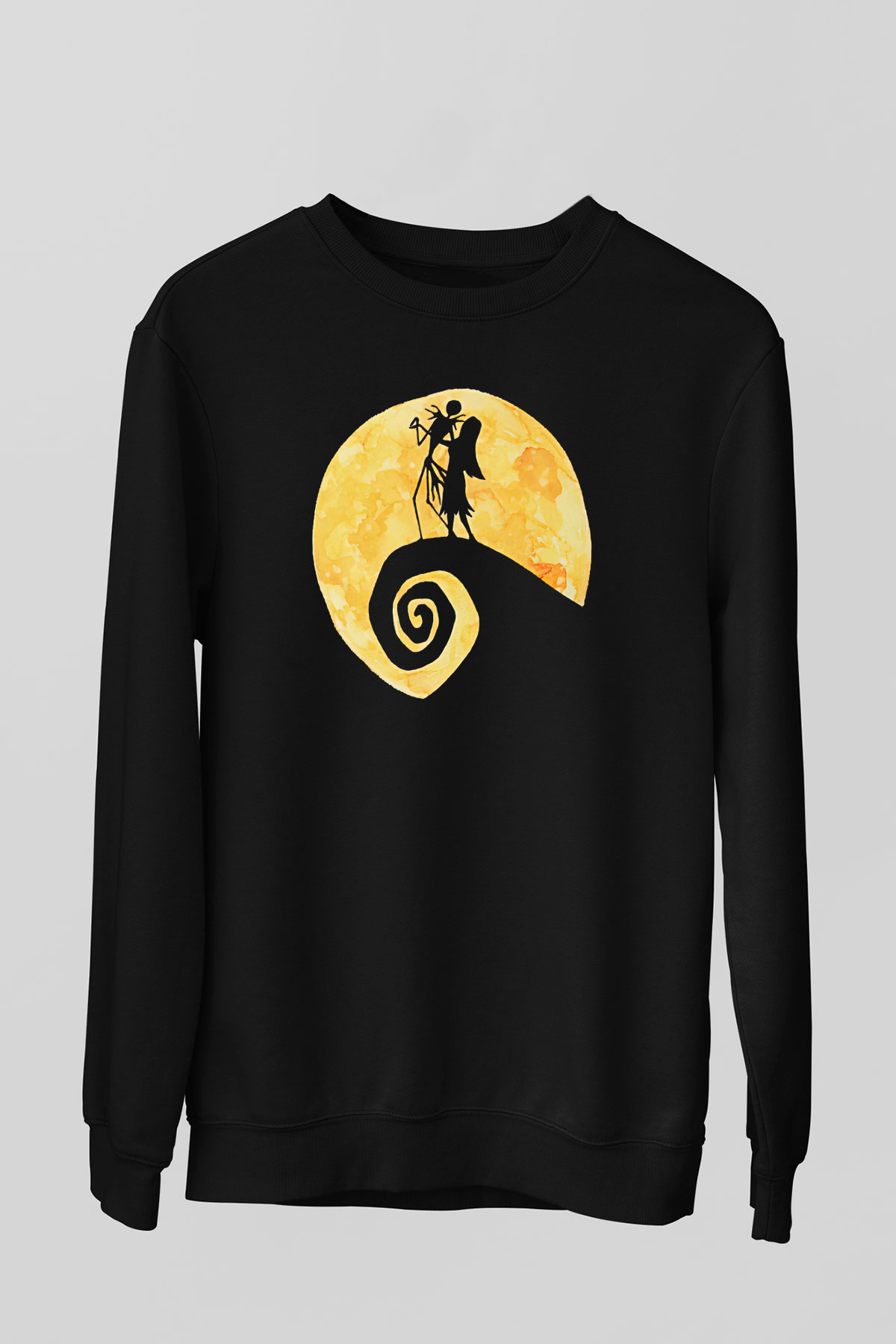 Halloween Baskılı Unisex Siyah Sweatshirt
