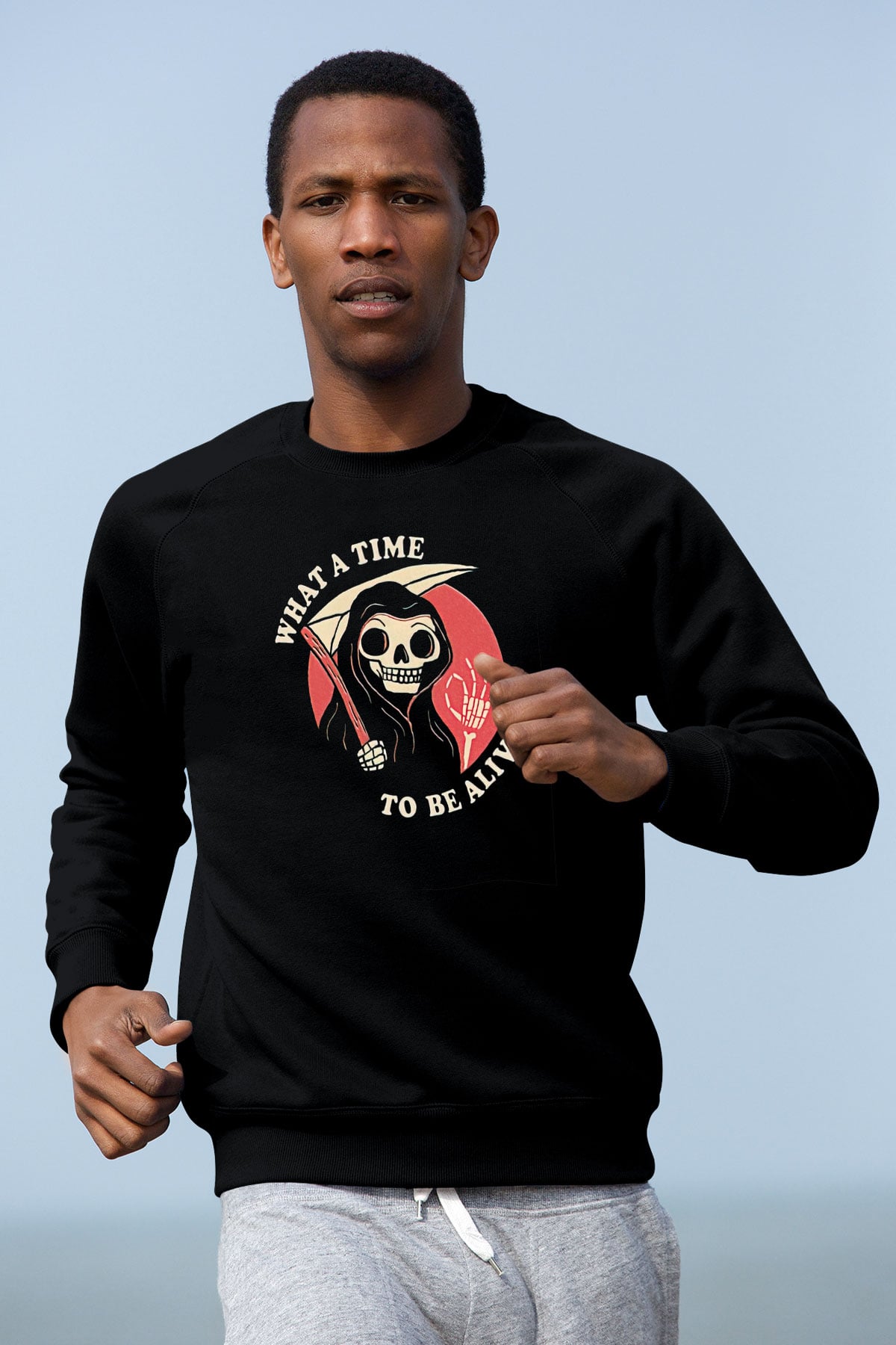 Halloween Baskılı Unisex Siyah Sweatshirt