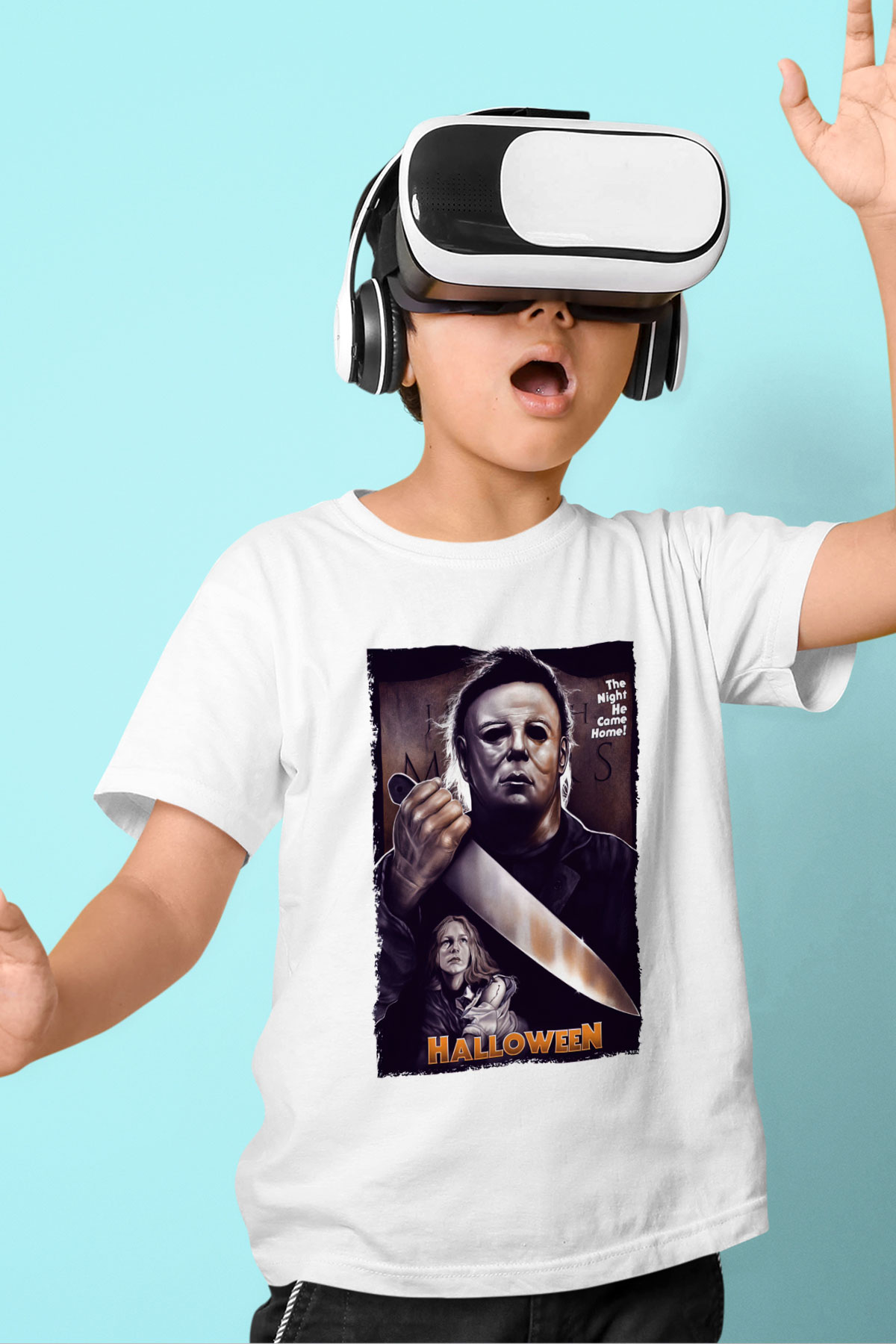 Halloween Beyaz Unisex Çocuk Tişört