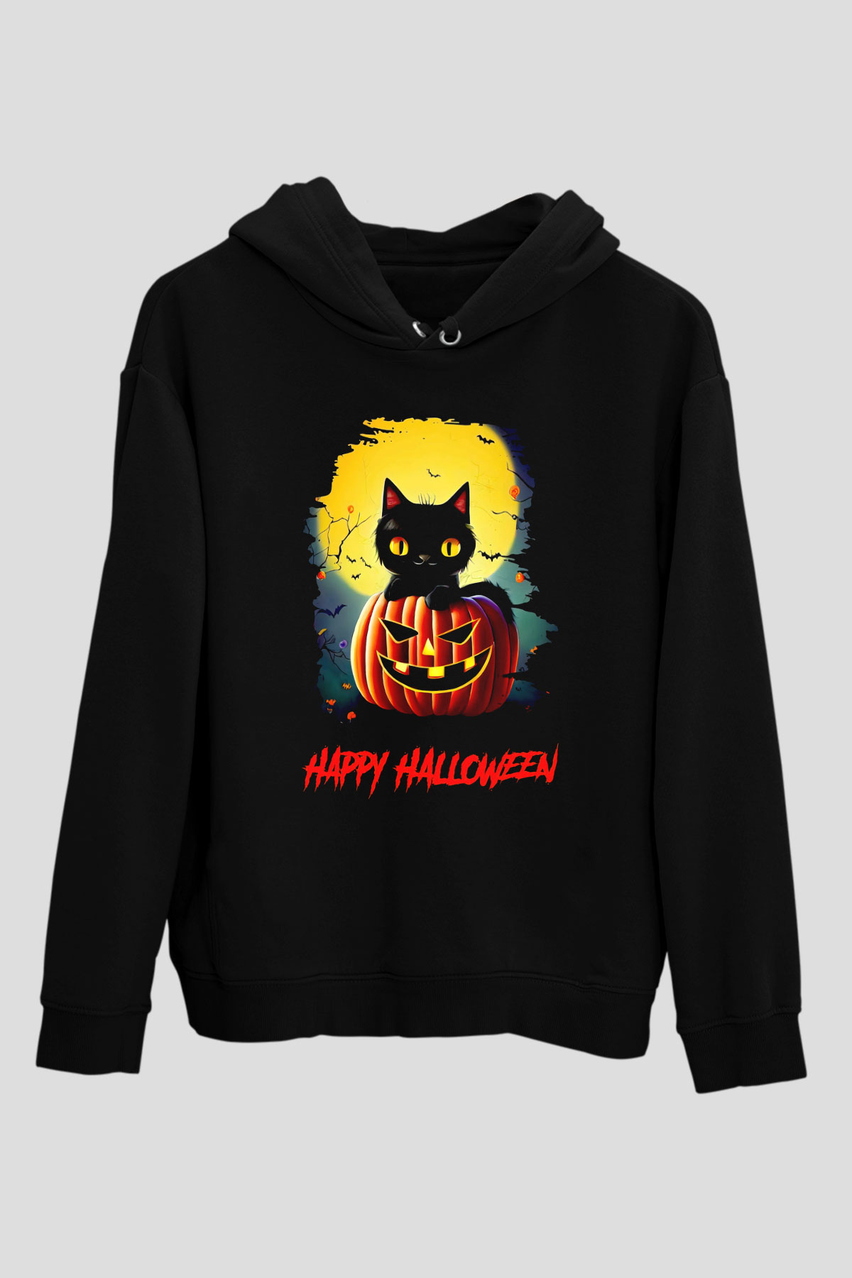 Halloween KedicikSiyah  Unisex Hoodie