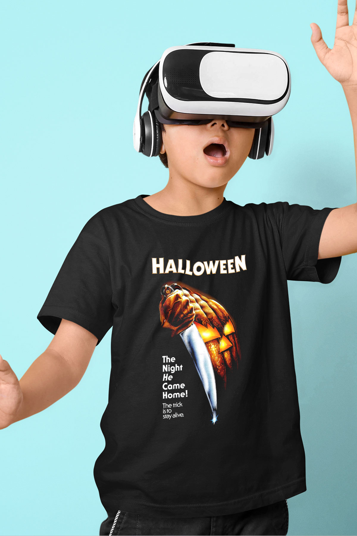 Halloween Siyah Unisex Çocuk Tişört