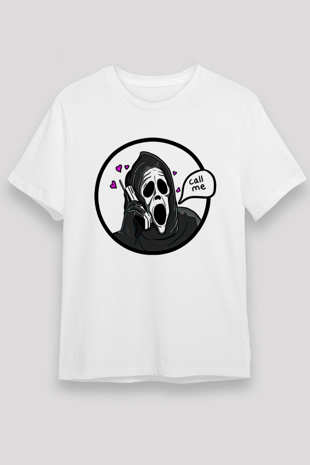 Halloween Unisex Baskılı Beyaz Tişört - Tshirt