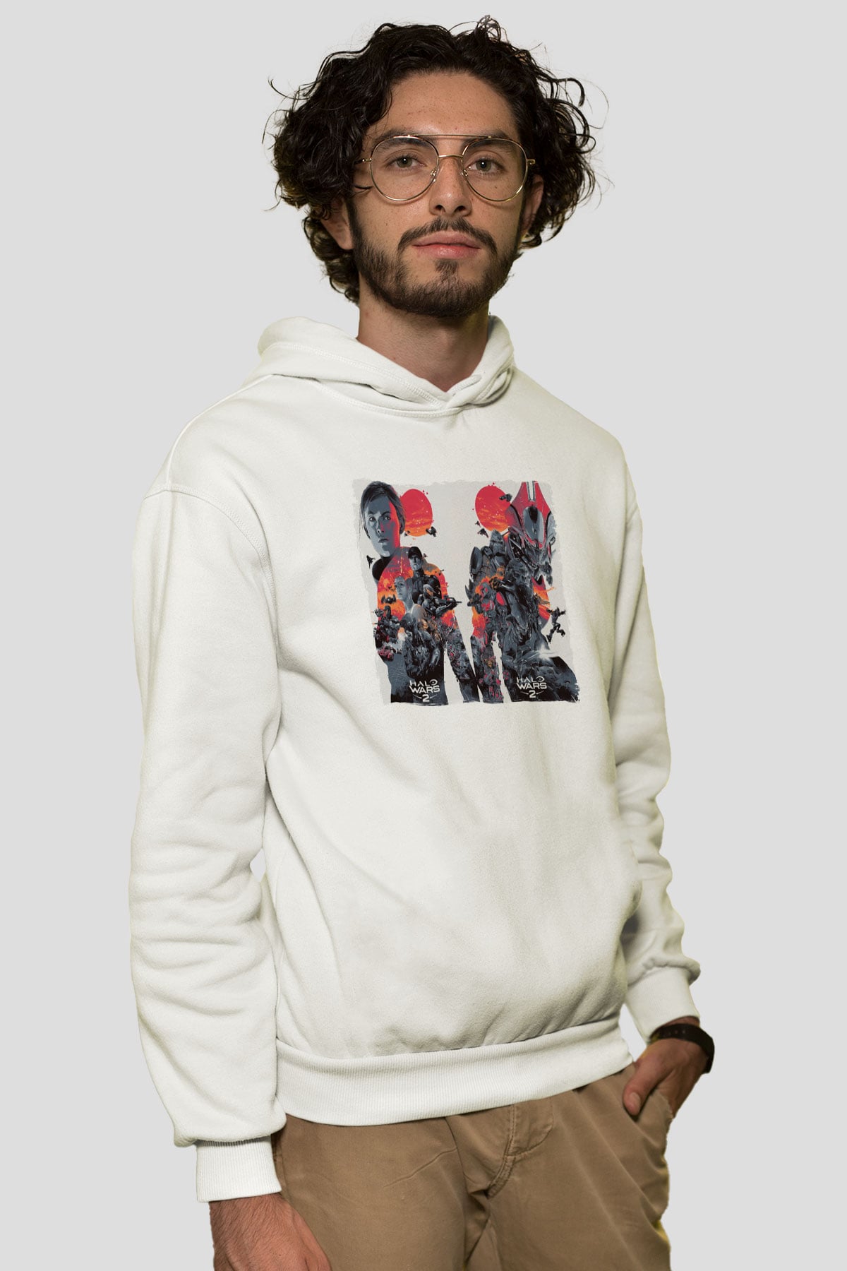Halo Wars Beyaz Unisex Hoodie