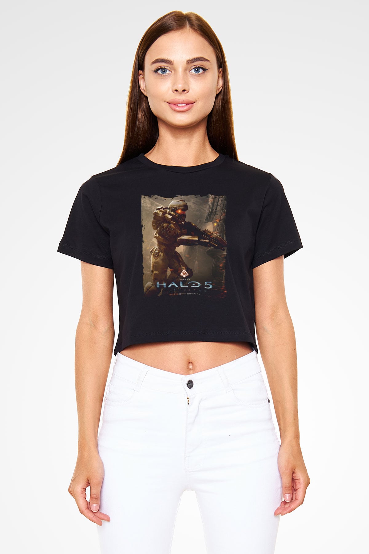Halo Wars Siyah  Crop Top Tişört