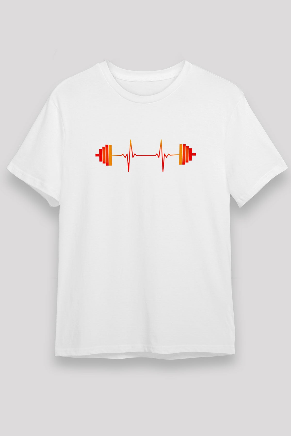 Halter Baskılı Unisex Beyaz Tişört - Tshirt