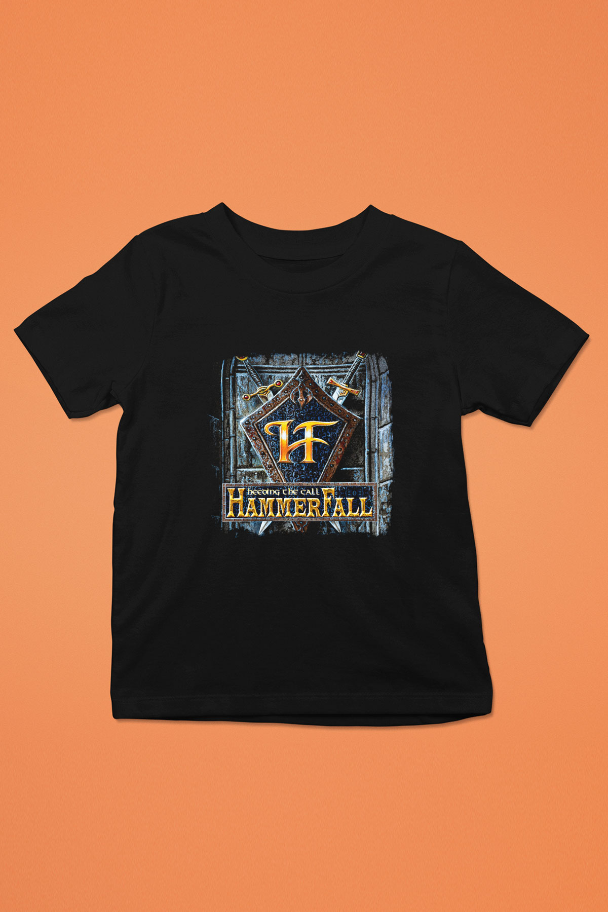 HammerFall Baskılı Unisex Siyah Çocuk Tişört