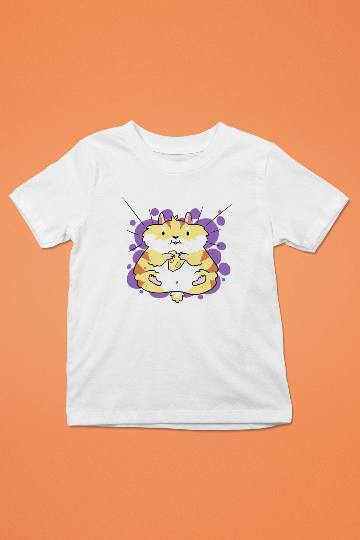 Hamster Baskılı Beyaz Unisex Çocuk Tişört