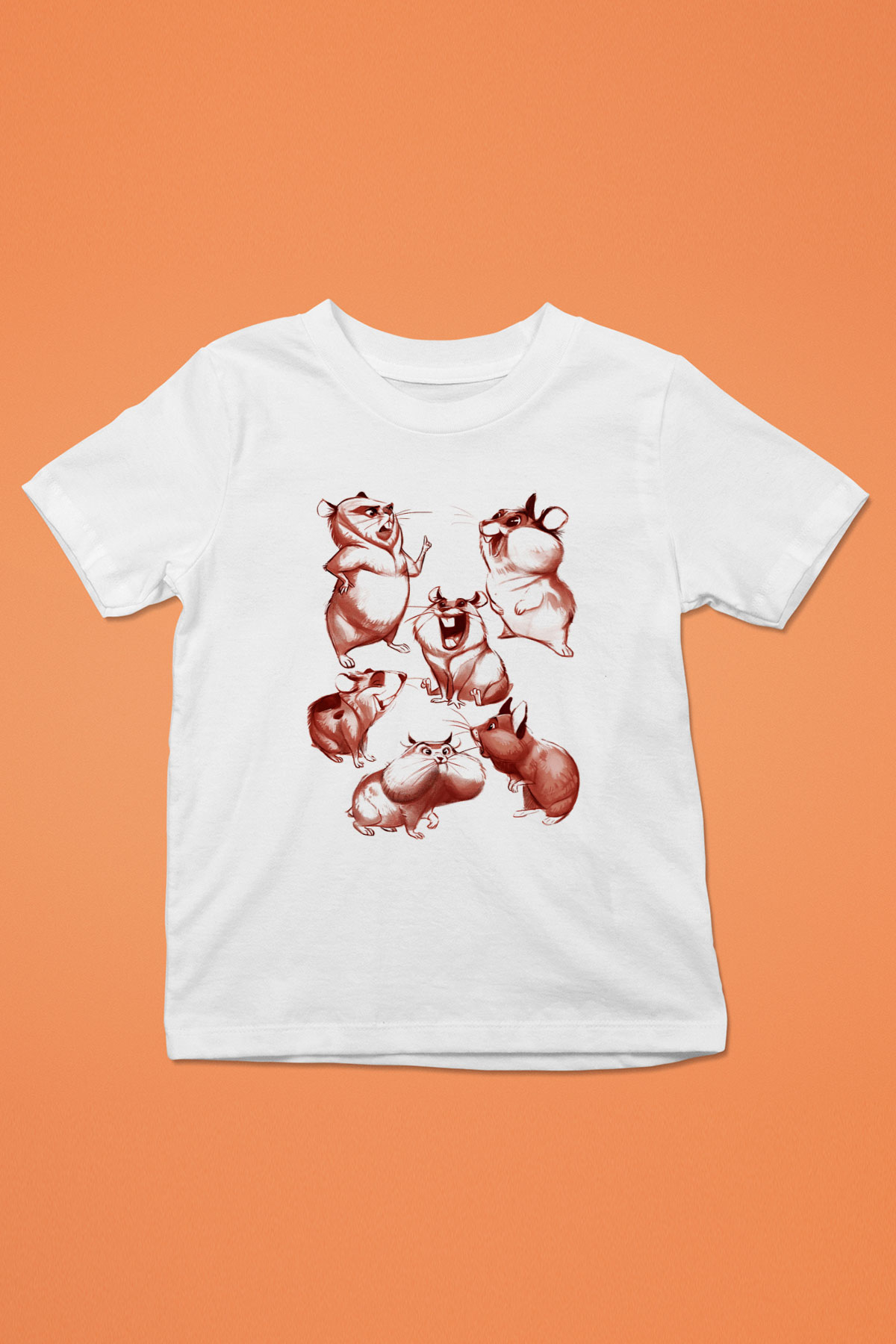 Hamster Baskılı Beyaz Unisex Çocuk Tişört