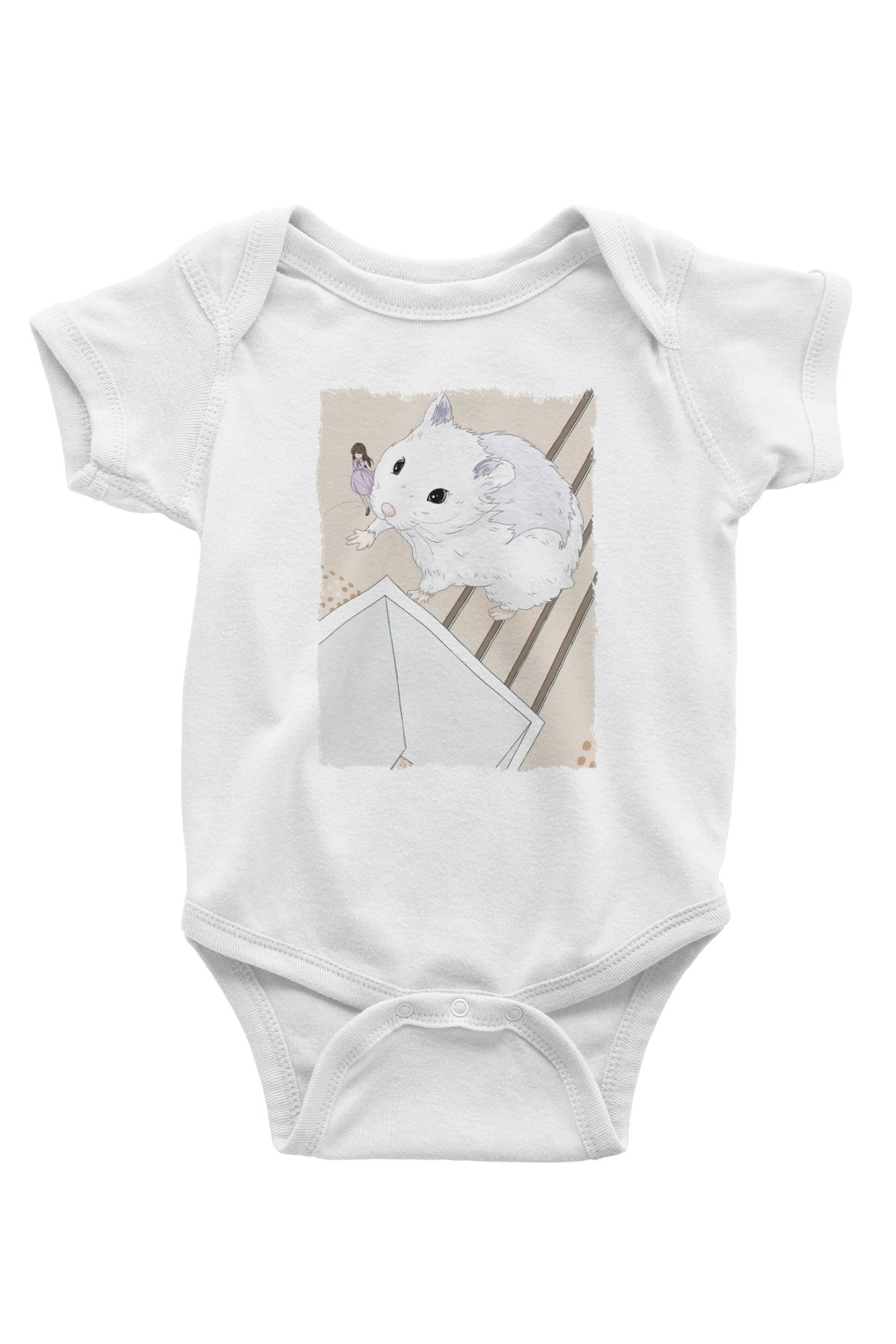 Hamster Beyaz Bebek Body - Zıbın