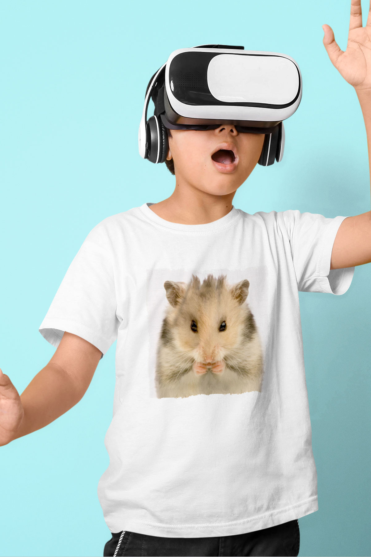 Hamster Beyaz Unisex Çocuk Tişört