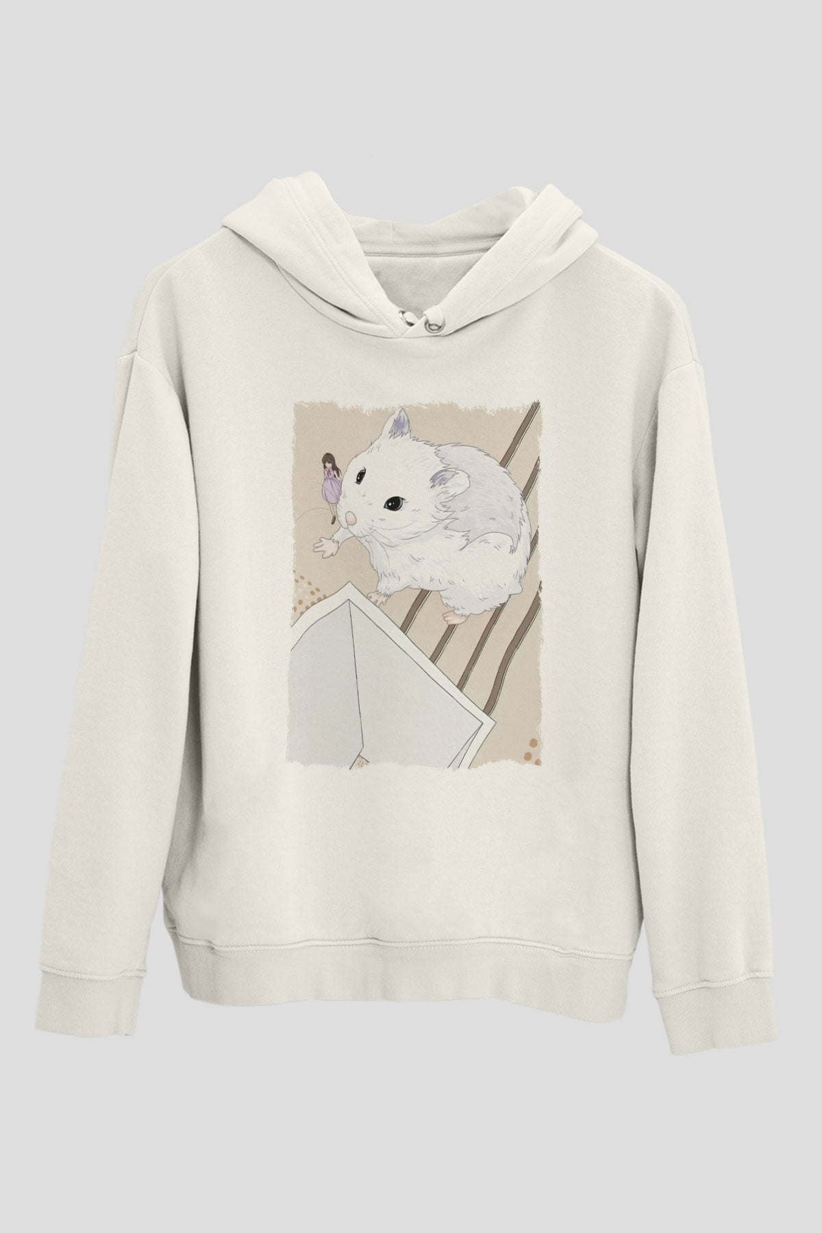 Hamster Beyaz Unisex Hoodie