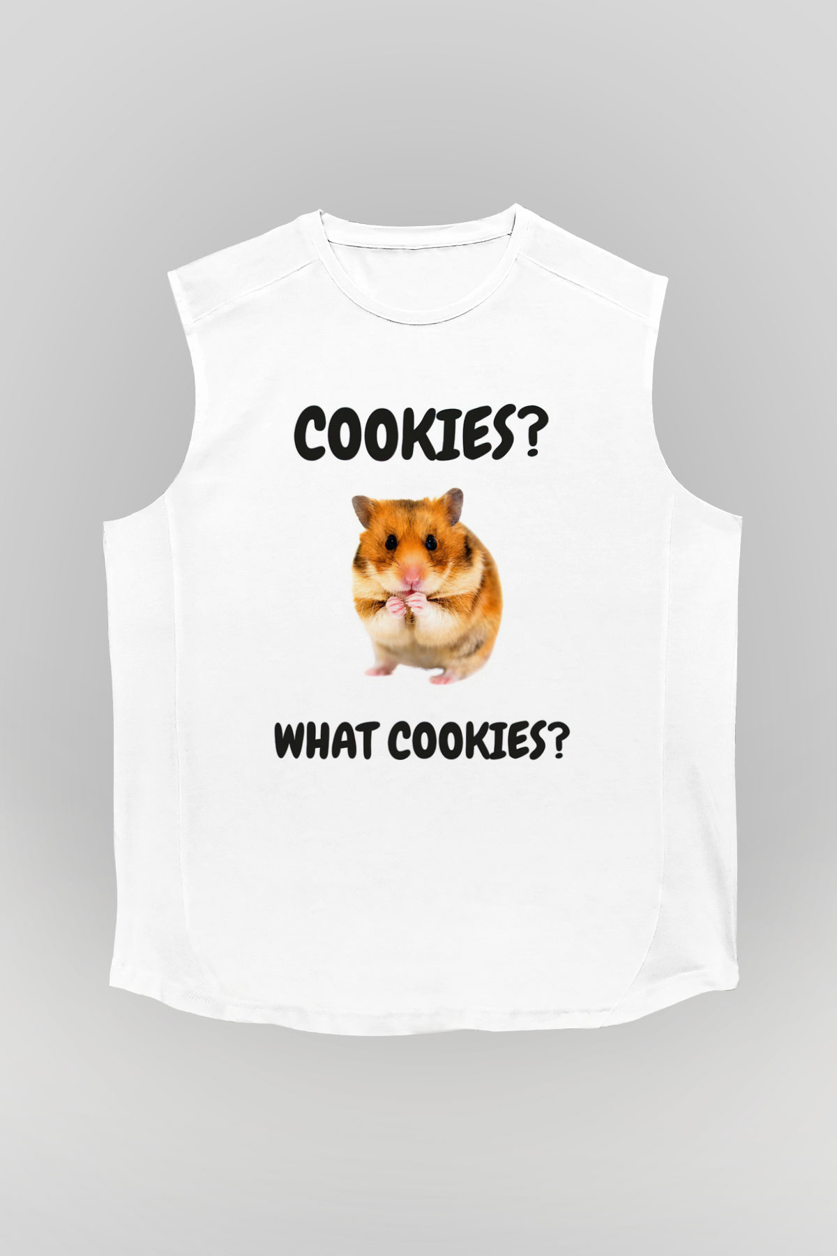 Hamster Beyaz Unisex Kolsuz Tişört